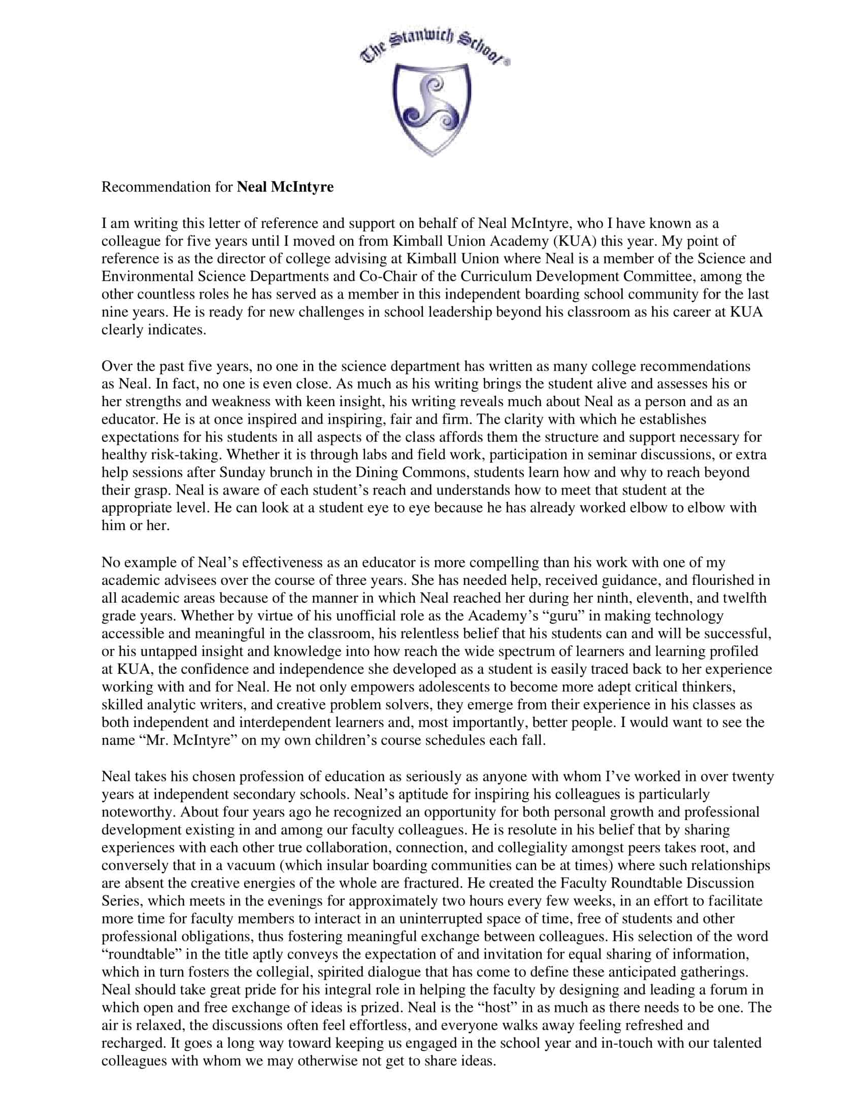 Example Letter of Recommendation for Coworker Example Letter of Recommendation for Coworker