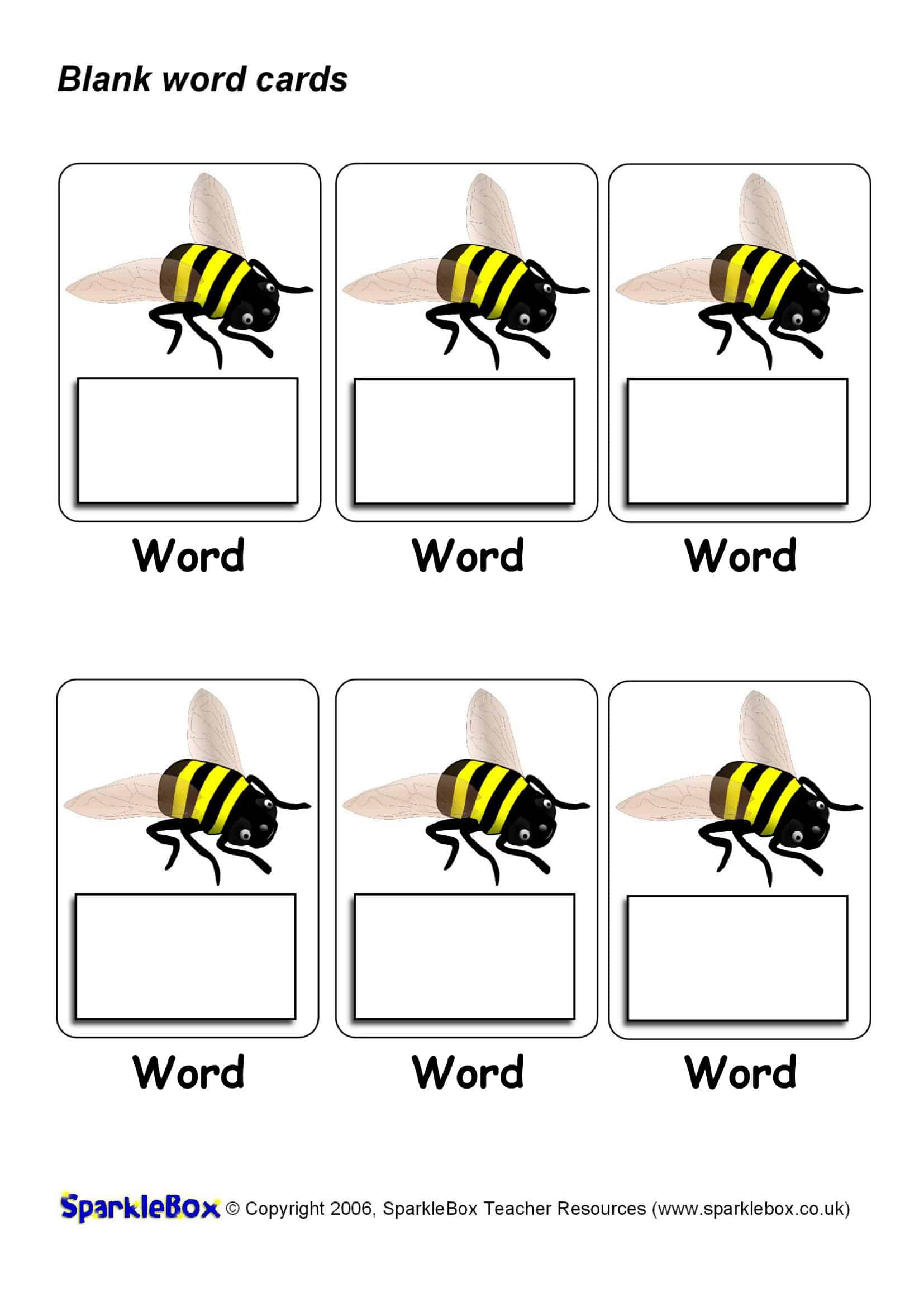Example Word Index Card Example Word Index Card