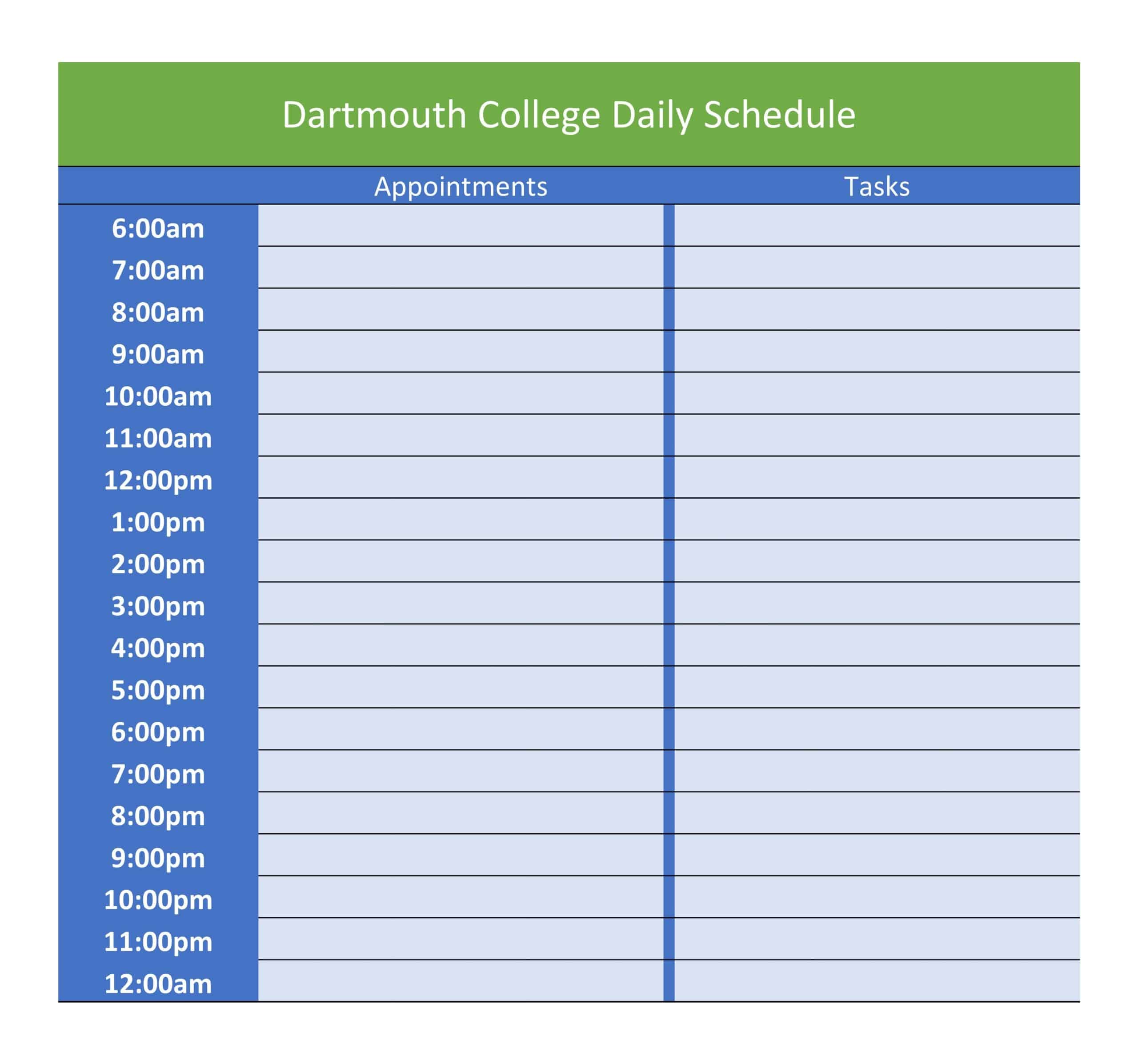 Free Printable Daily Schedule Templates [PDF, Word]