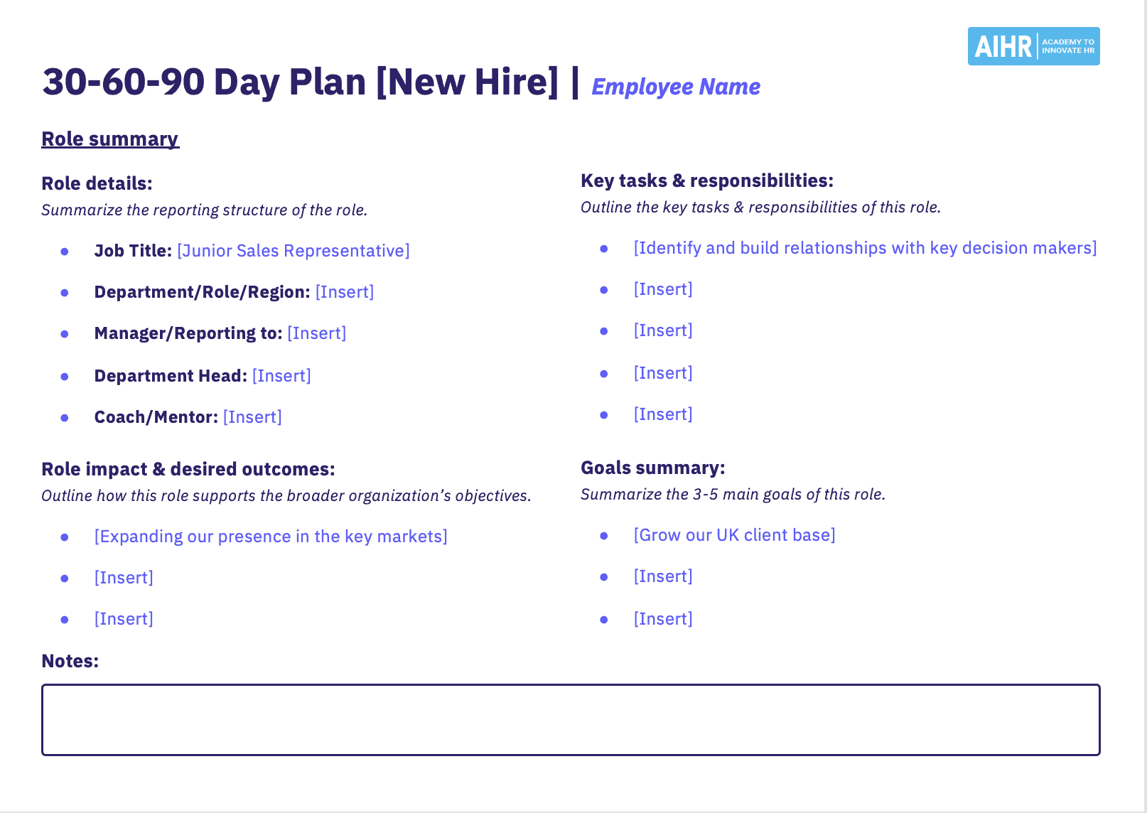 Excel 30-60-90 Day Plan Example Excel 30-60-90 Day Plan Example