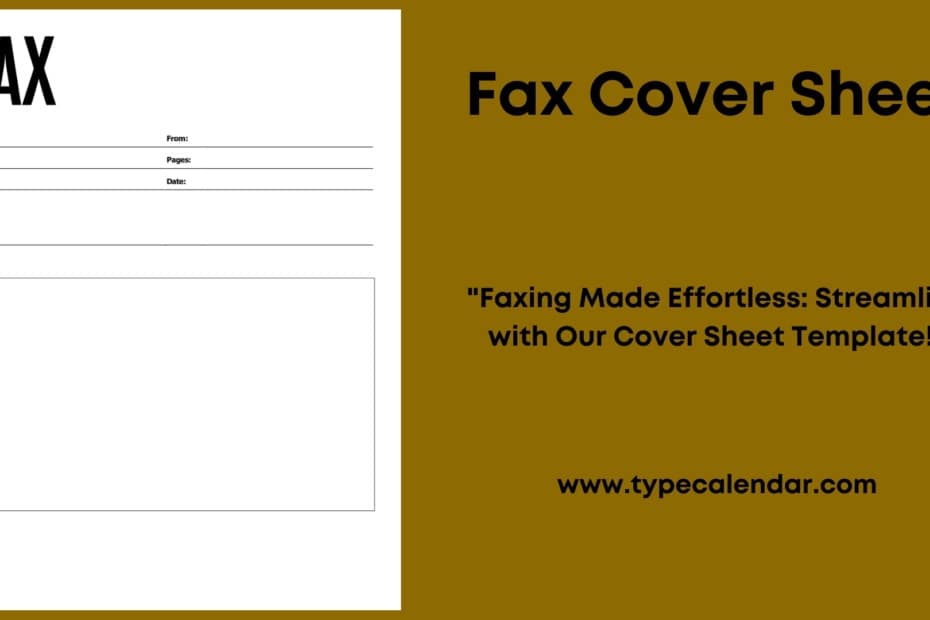 Fax Cover Sheet