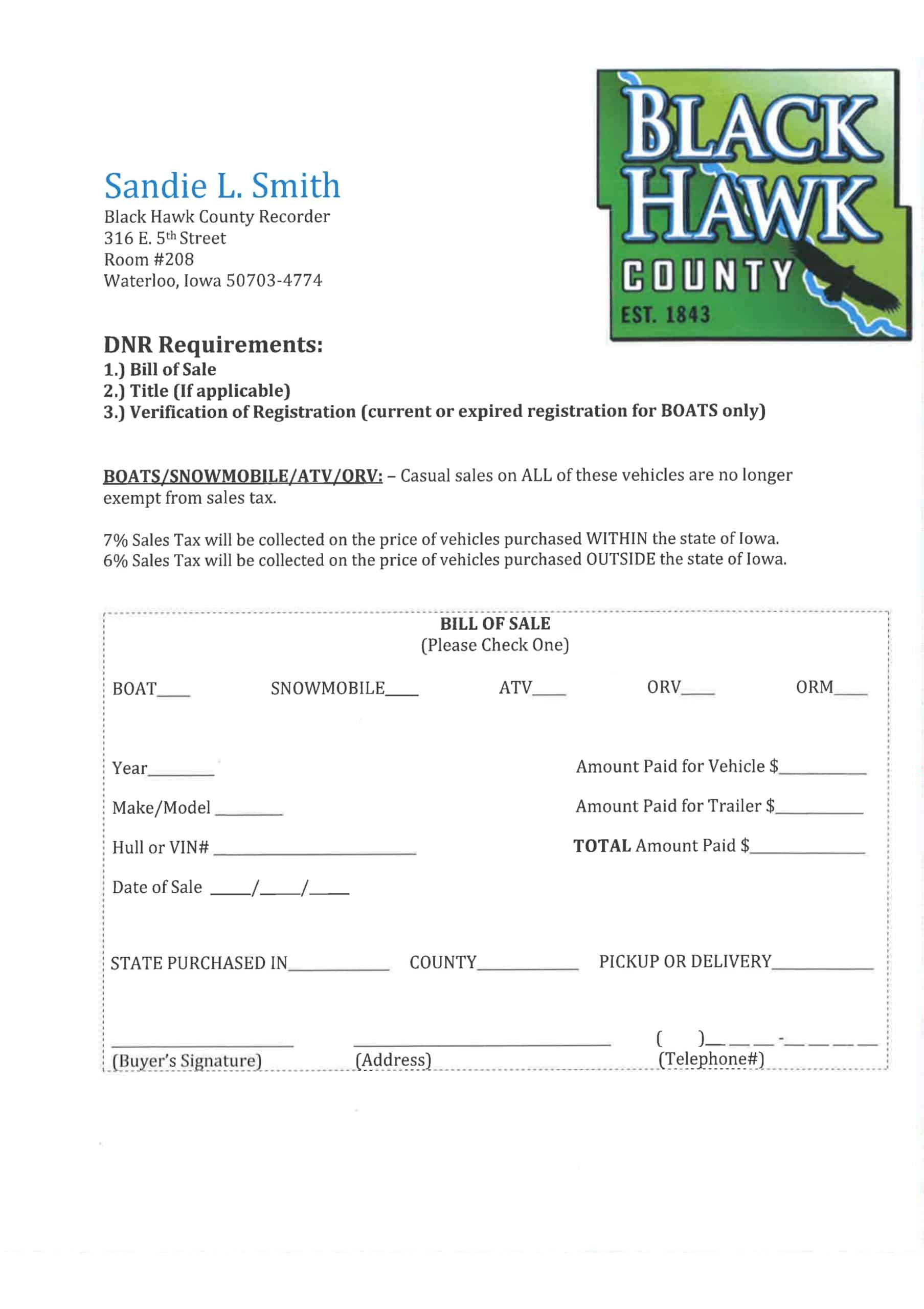 Fillable Sample ATV Bill of Sale Fillable Sample ATV Bill of Sale