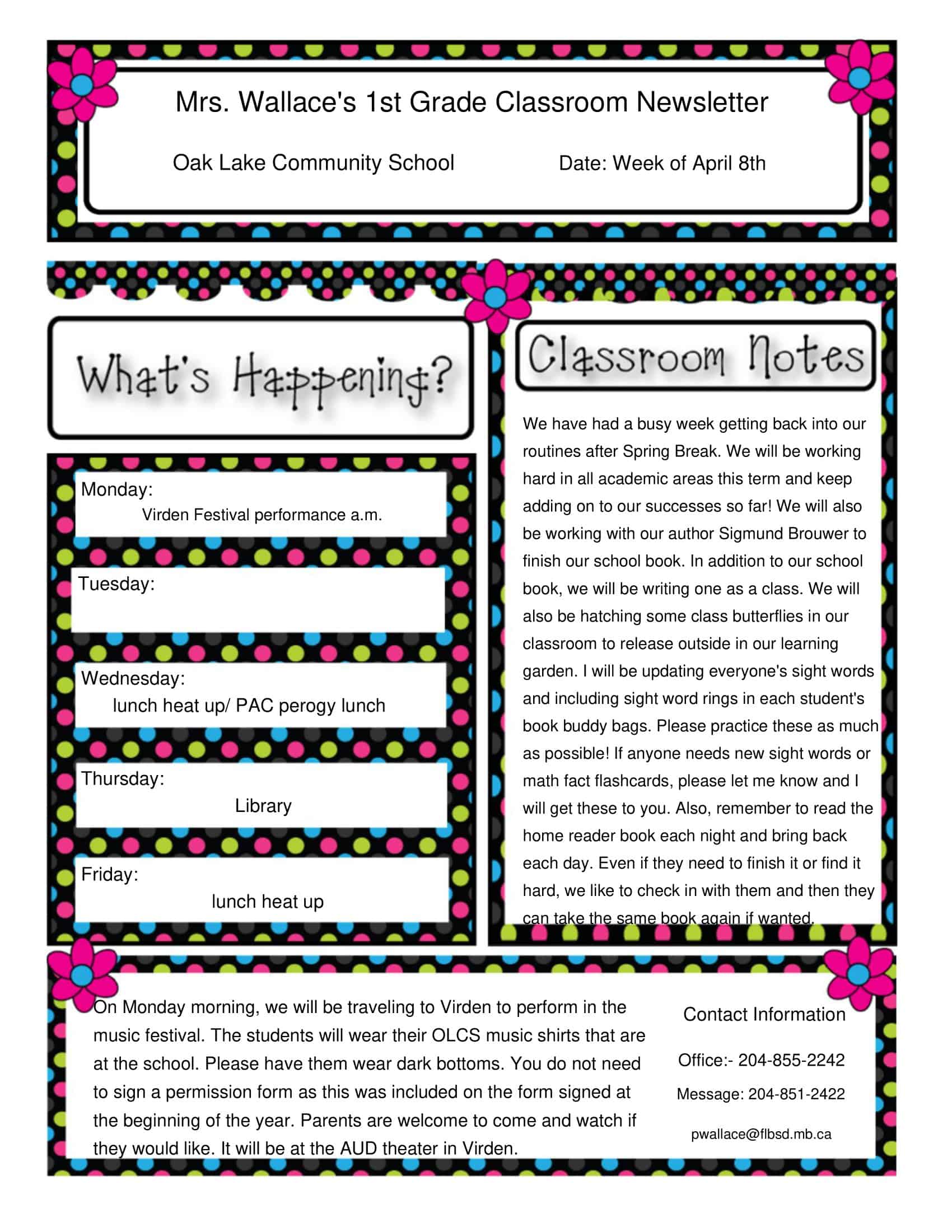 Free Editable Classroom Newsletter Free Editable Classroom Newsletter