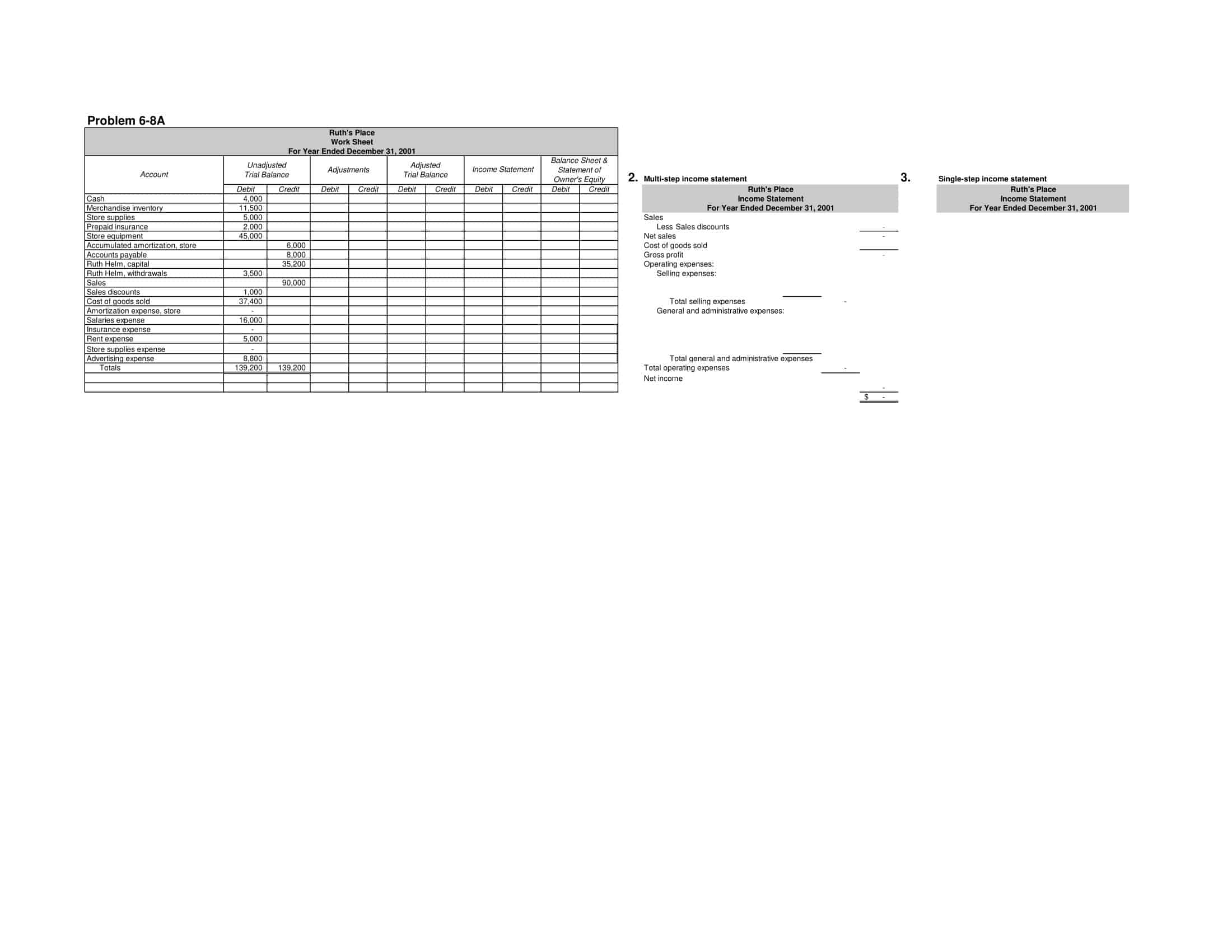 Free Editable Multi Step Income Statement Free Editable Multi Step Income Statement