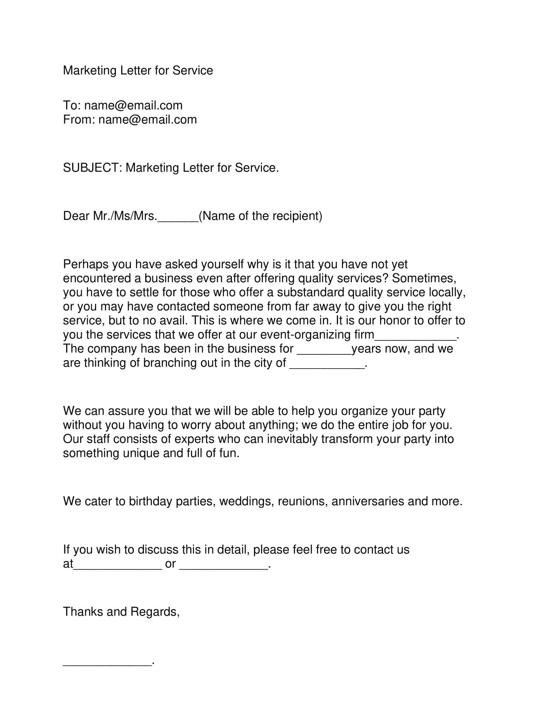 Free Marketing Letter Template Free Marketing Letter Template