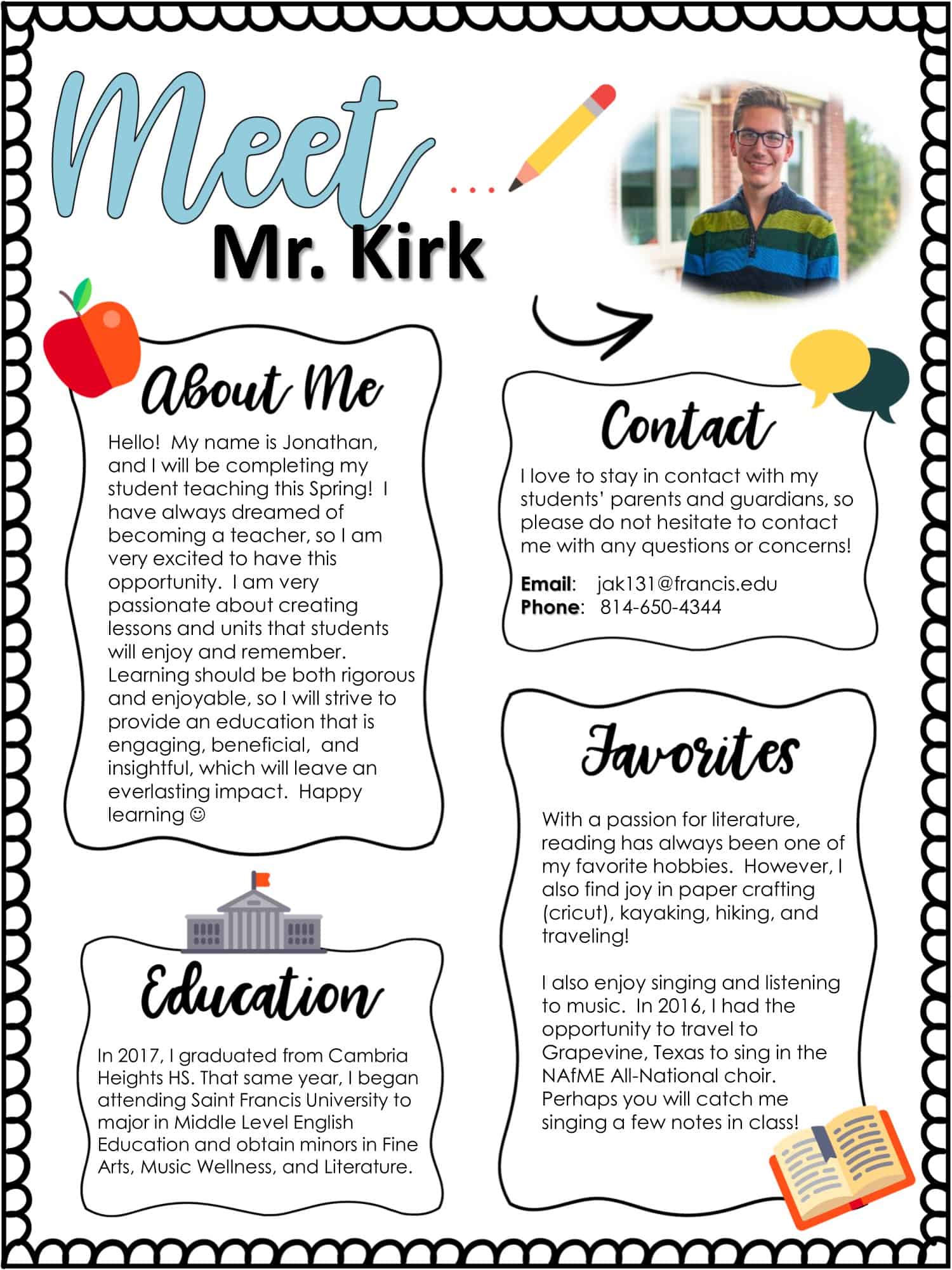 Free PDF Meet The Teacher Template Free PDF Meet The Teacher Template