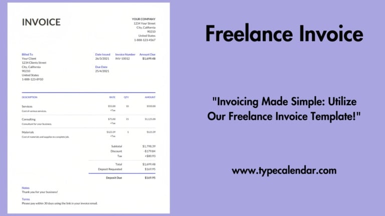 Free Printable Freelance Invoice Templates [Word, PDF, Excel, Google Docs]