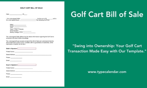 Free Printable Golf Cart Bill of Sale Templates [PDF, Word] Form