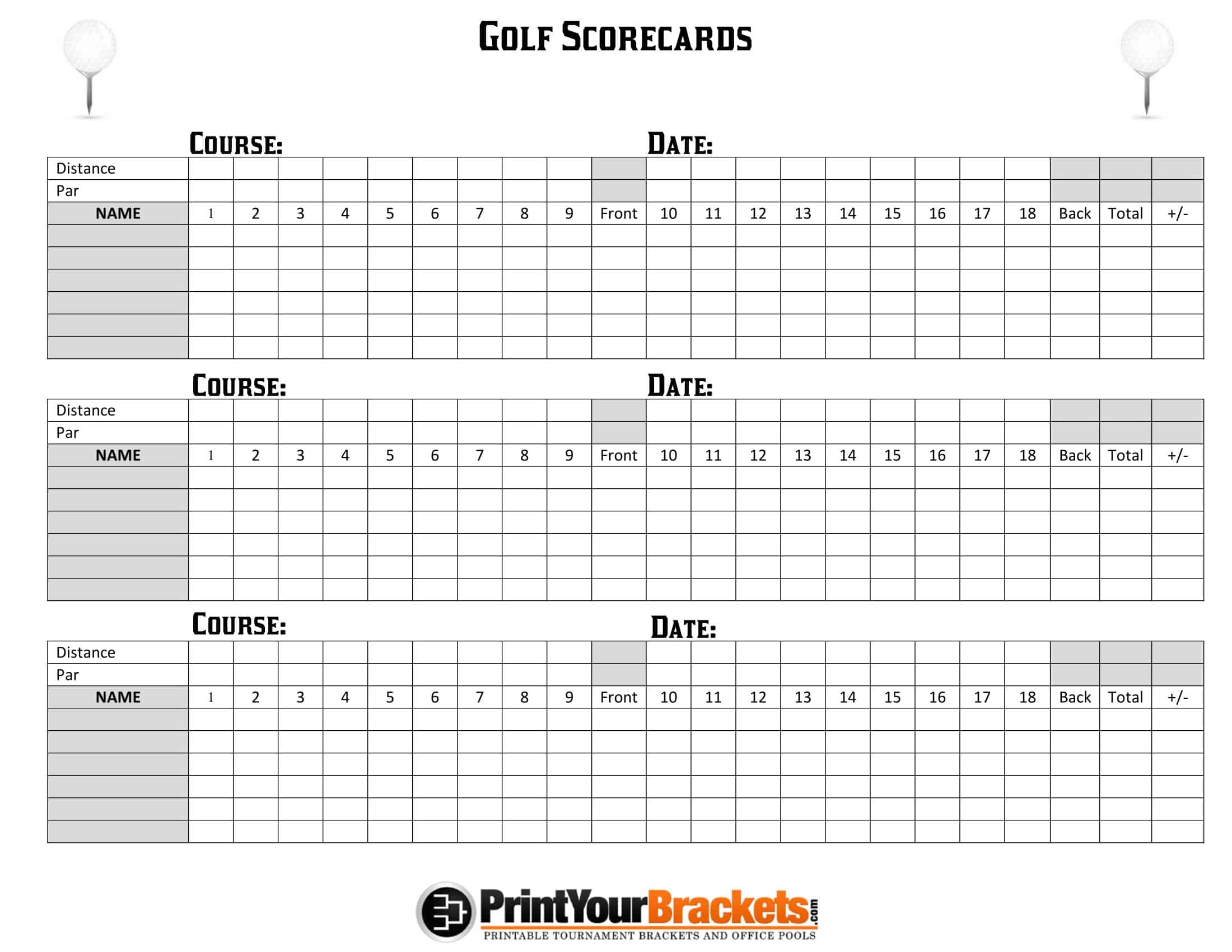 Golf Scorecard Template Excel Golf Scorecard Template Excel