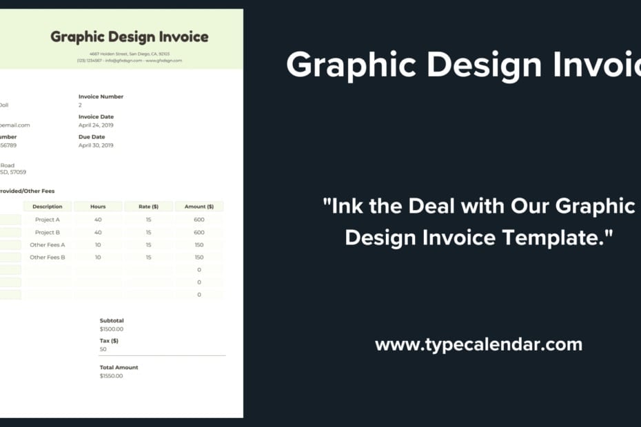Graphic Design Invoice