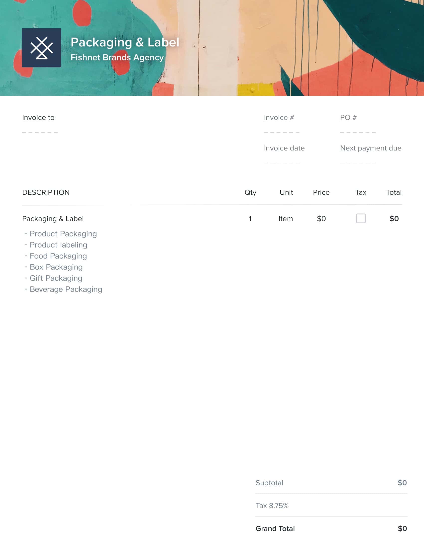 Graphic Design Invoice Excel Sample Graphic Design Invoice Excel Sample