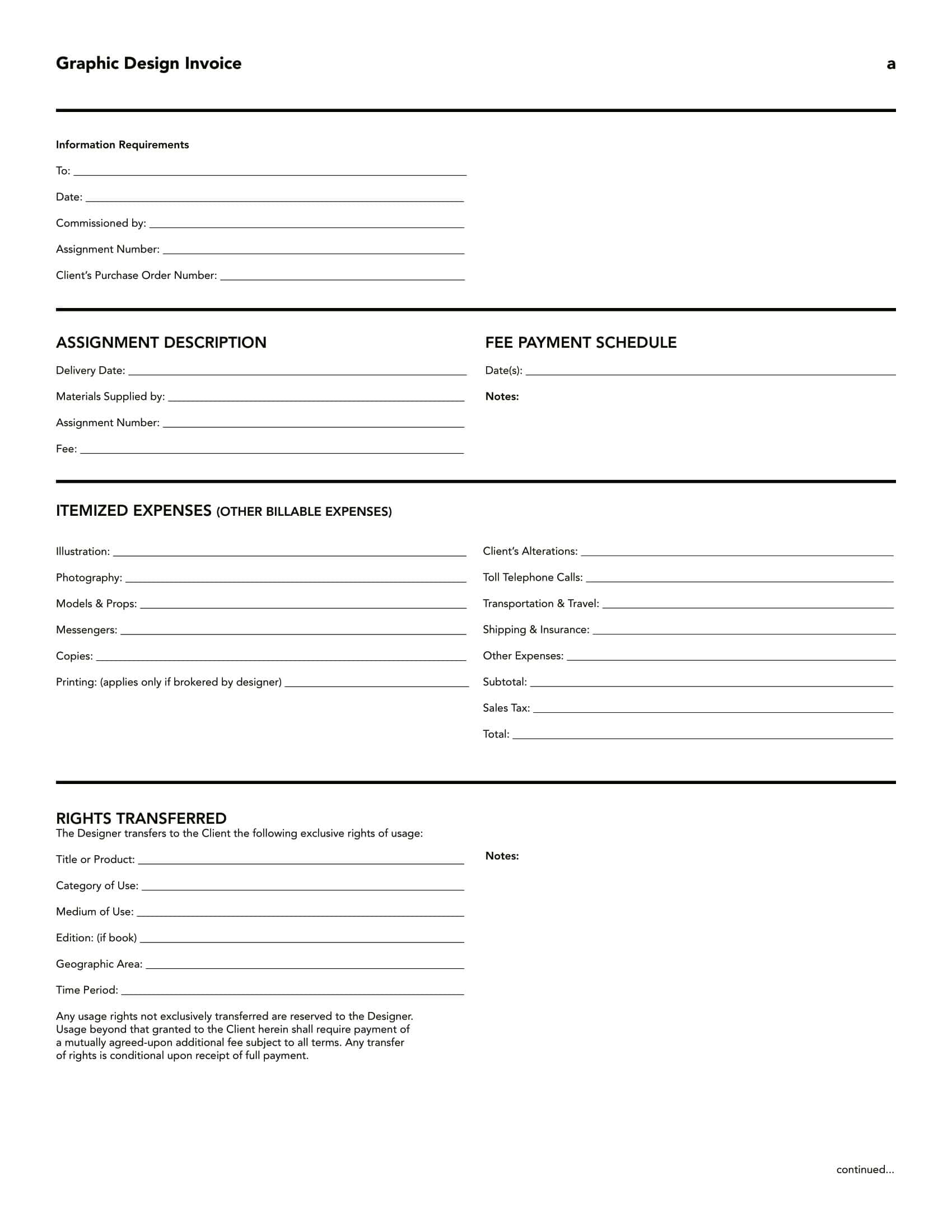 Graphic Design Invoice Template Free Graphic Design Invoice Template Free