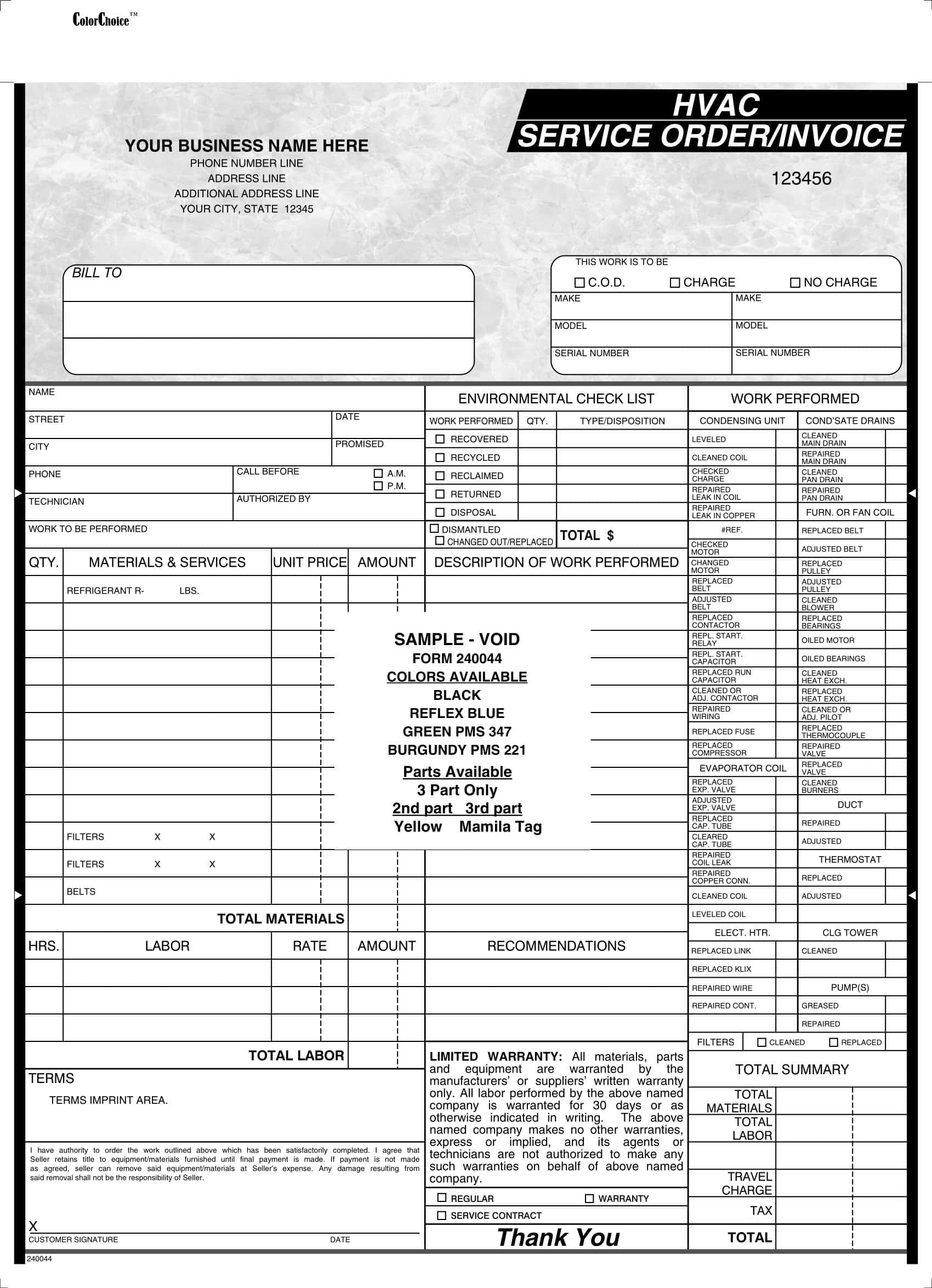 HVAC Invoice Template Word HVAC Invoice Template Word