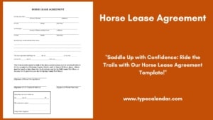 Free Printable Horse Lease Agreement Templates [Word] Simple