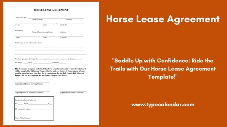 Free Printable Horse Lease Agreement Templates [Word] Simple