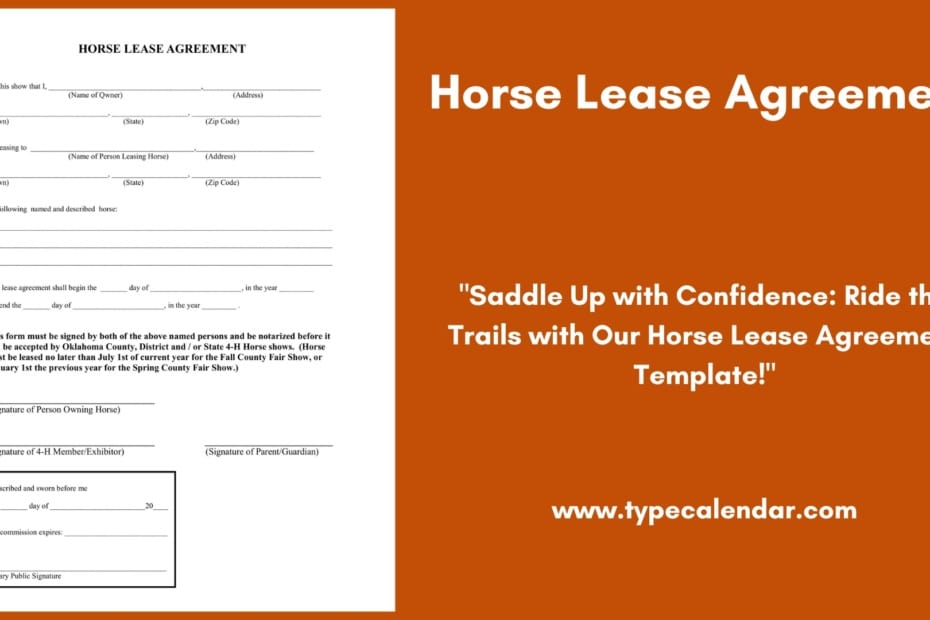 Horse Lease Agreement