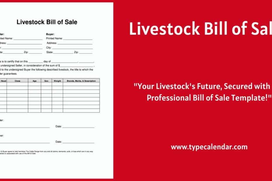Livestock Bill of Sale