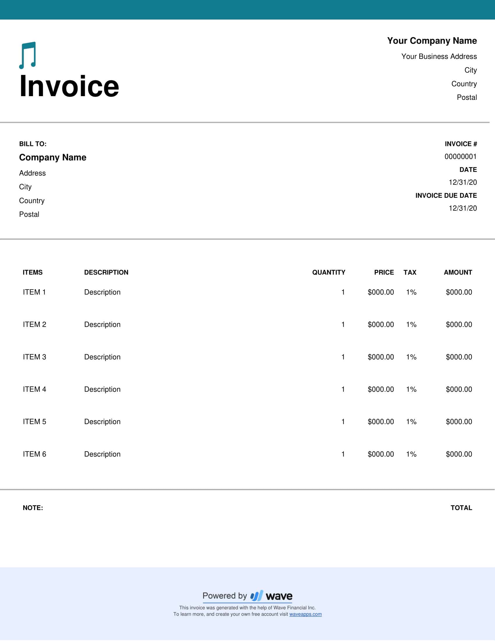 Musician Invoice Word Musician Invoice Word