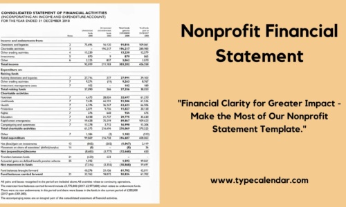 Free Printable Nonprofit Financial Statement Templates [Excel]