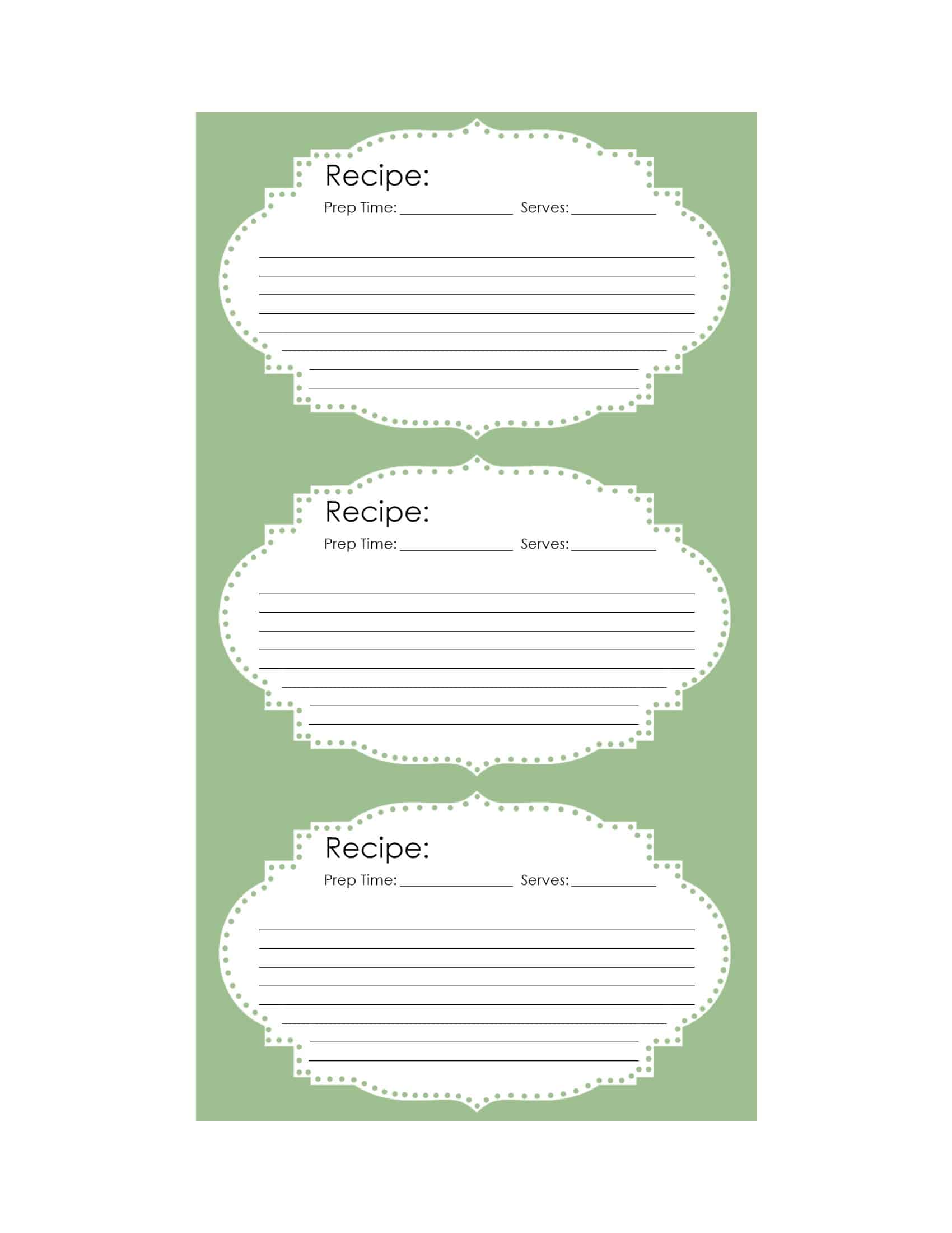 Free Printable Editable Recipe Card Template Free Printable Editable Recipe Card Template