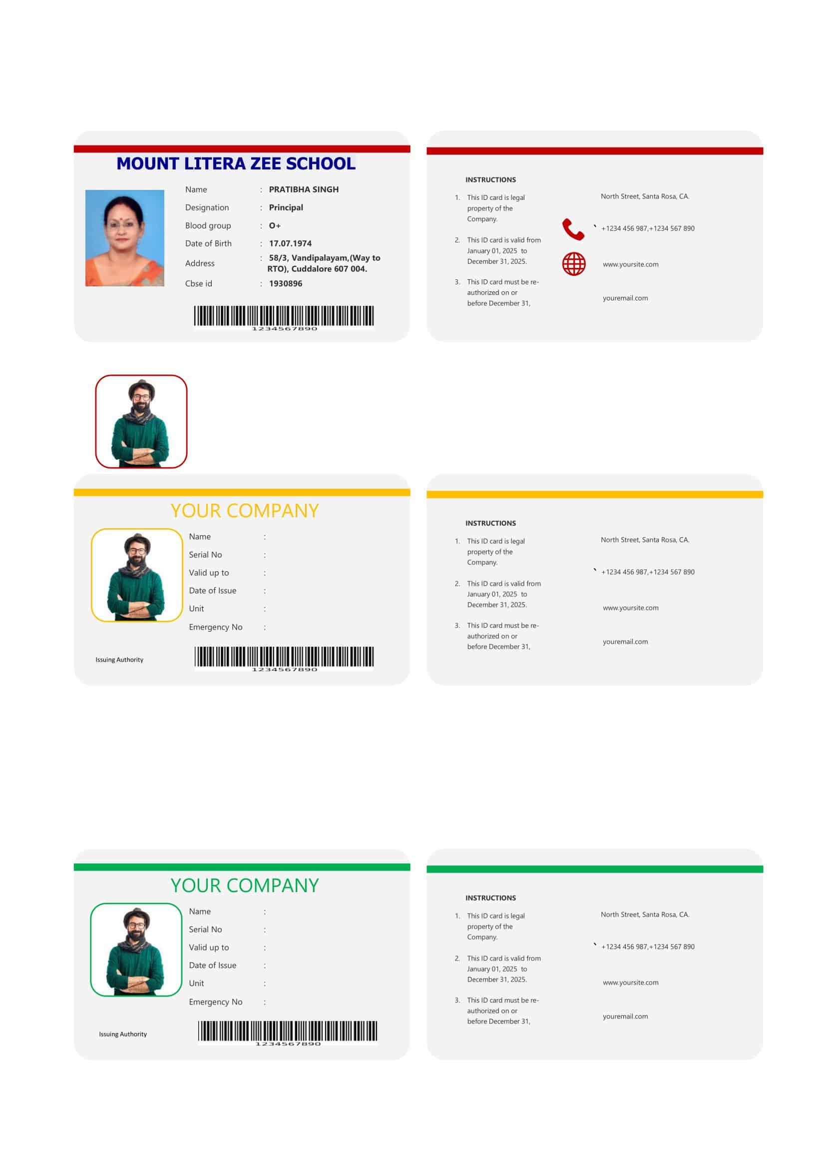 Free Printable ID Card Template [Create Yours Now] PDF, Word