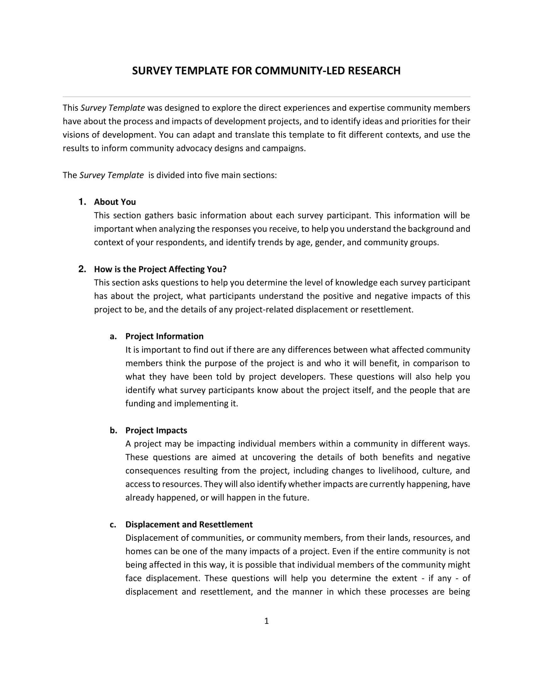 PDF Survey Sample PDF Survey Sample