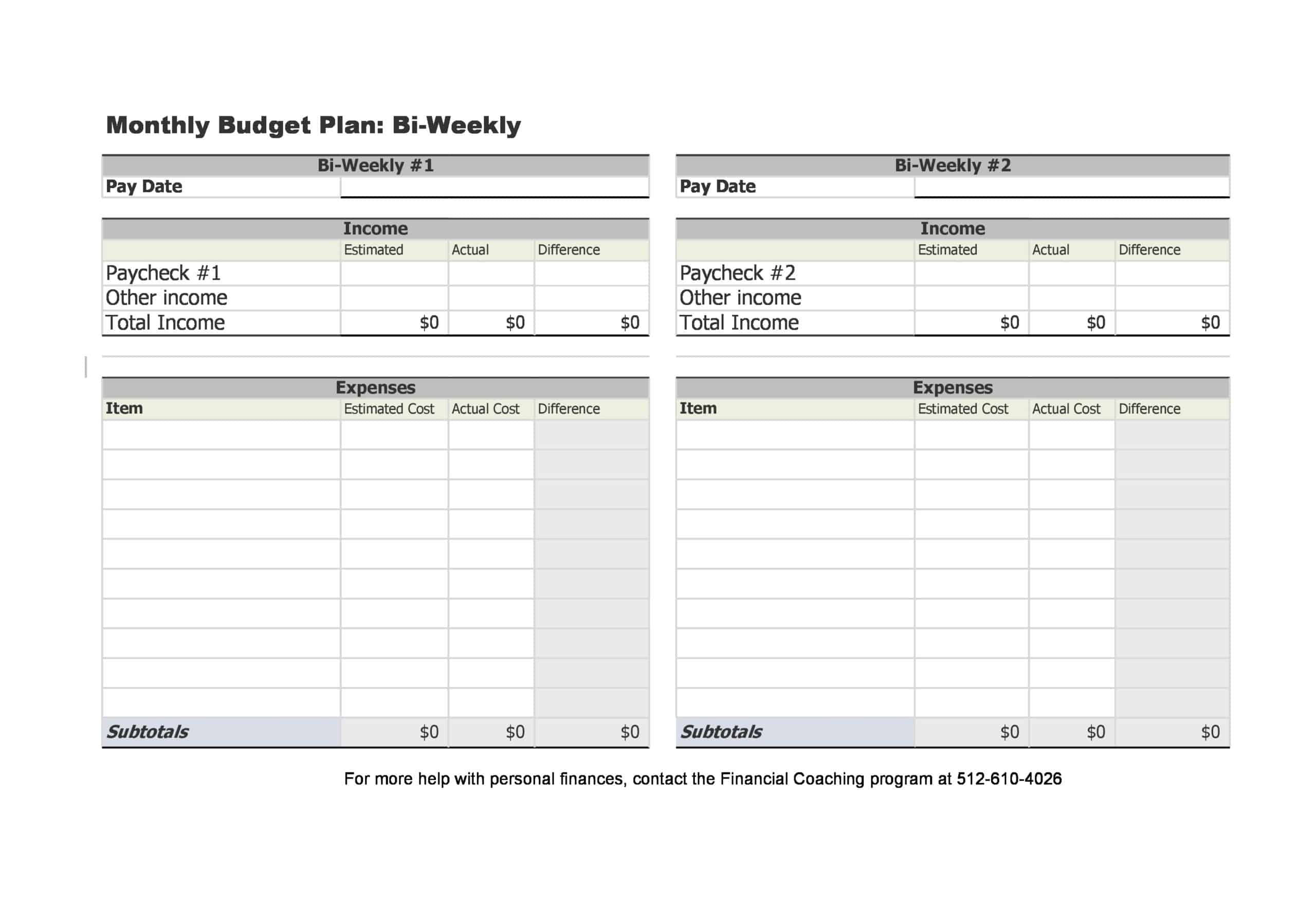 PDF Weekly Budget Download PDF Weekly Budget Download