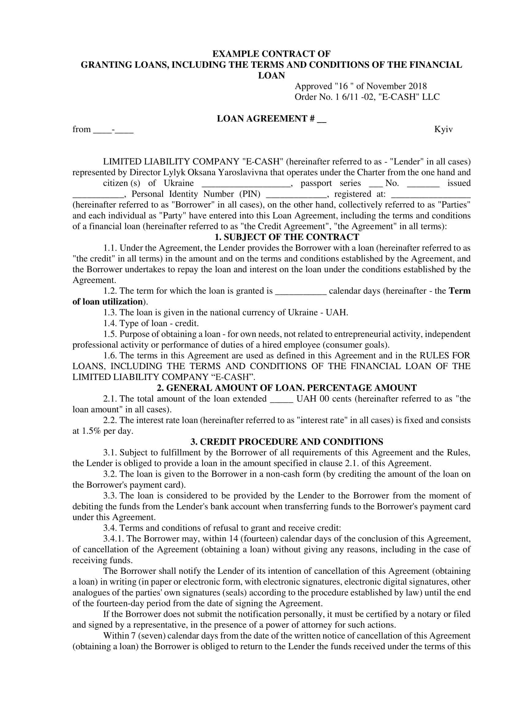 Personal Loan Template Personal Loan Template