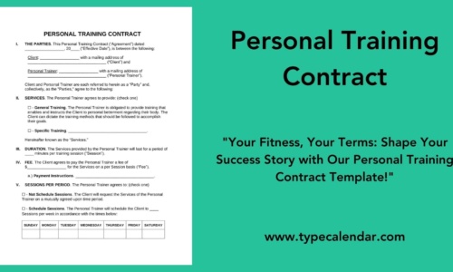Free Printable Personal Training Contract Templates [PDF]