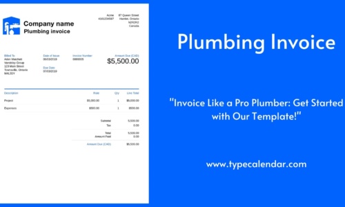 Free Printable Plumbing Invoice Templates [Excel, PDF]