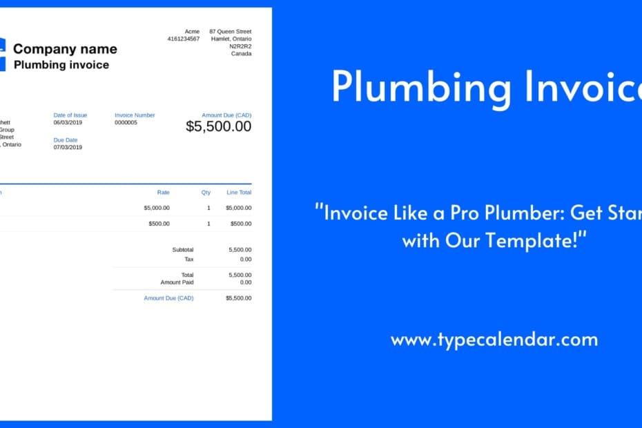 Plumbing Invoice