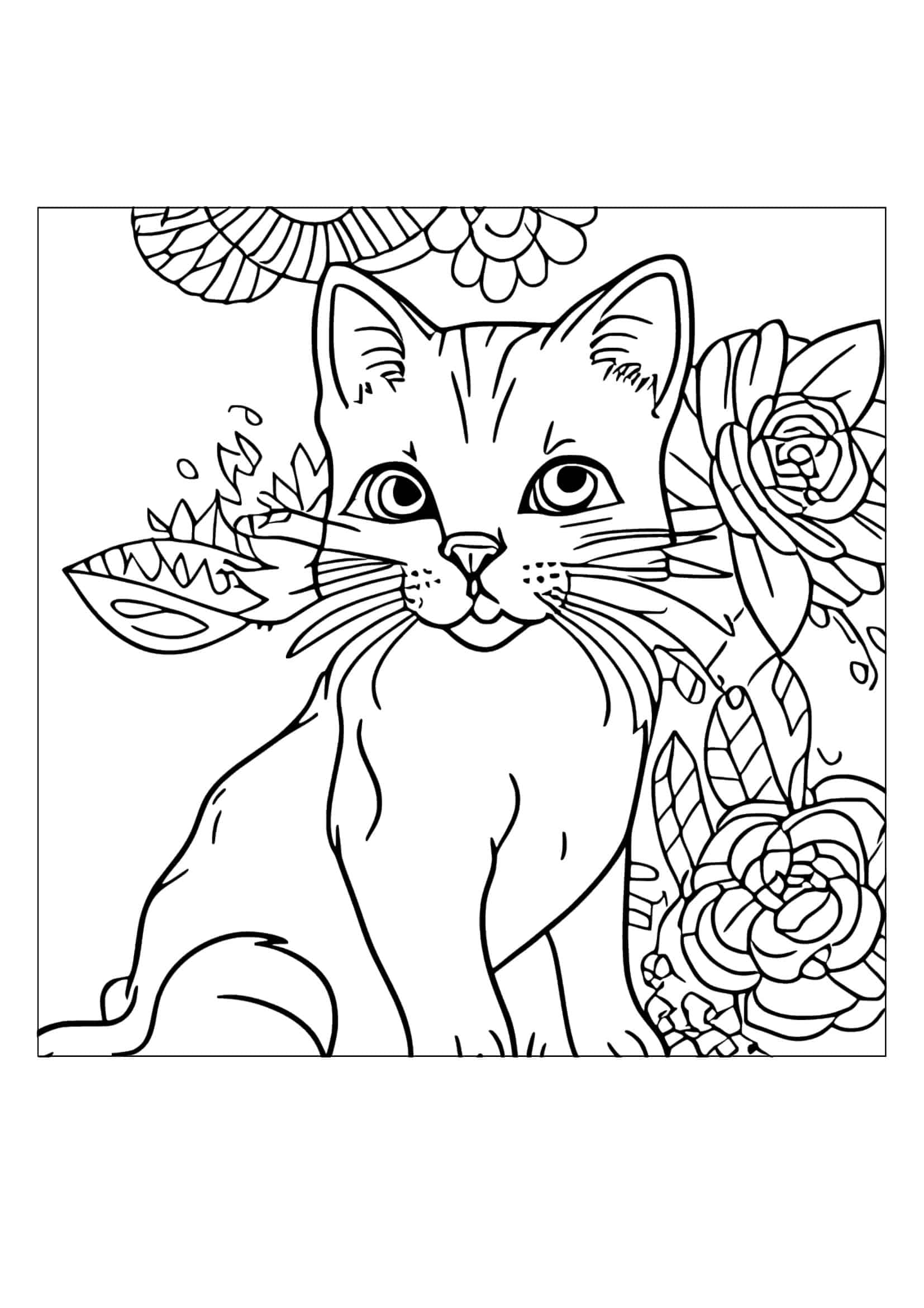 Printable Cat Coloring Pages Template Printable Cat Coloring Pages Template