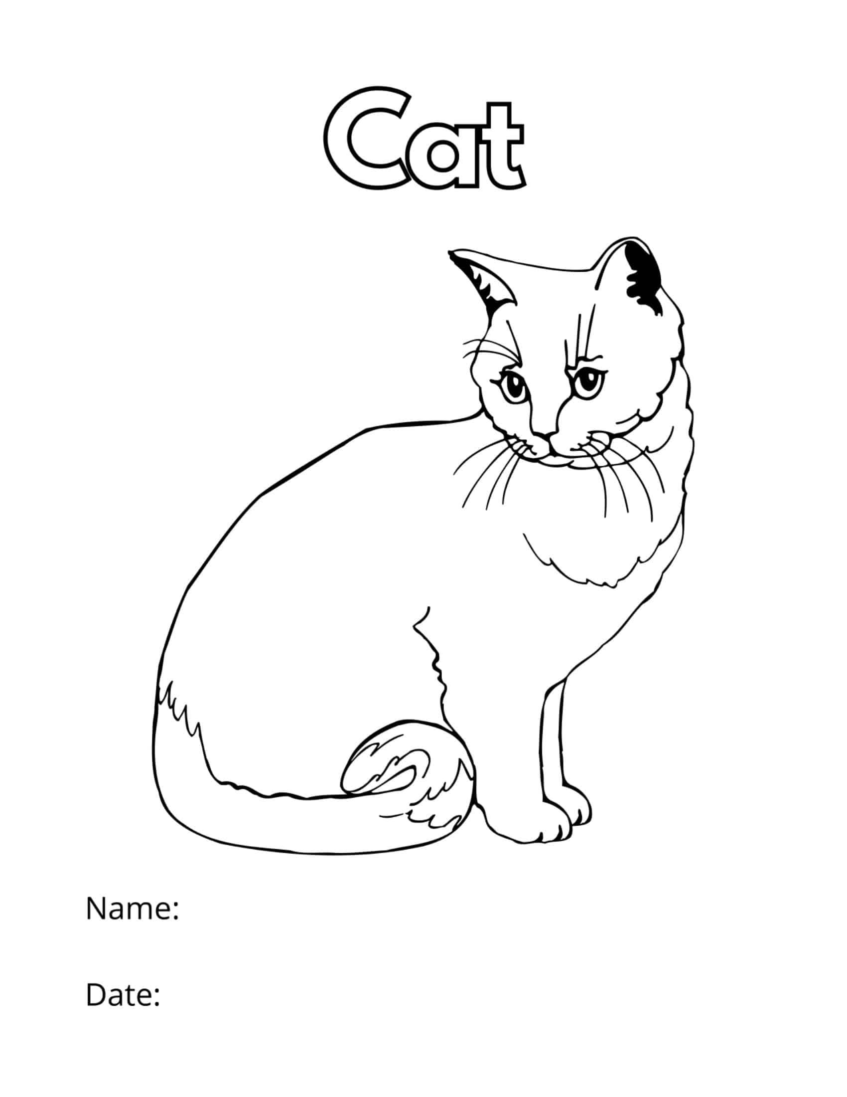 Printable Cat Coloring Pages Printable Cat Coloring Pages