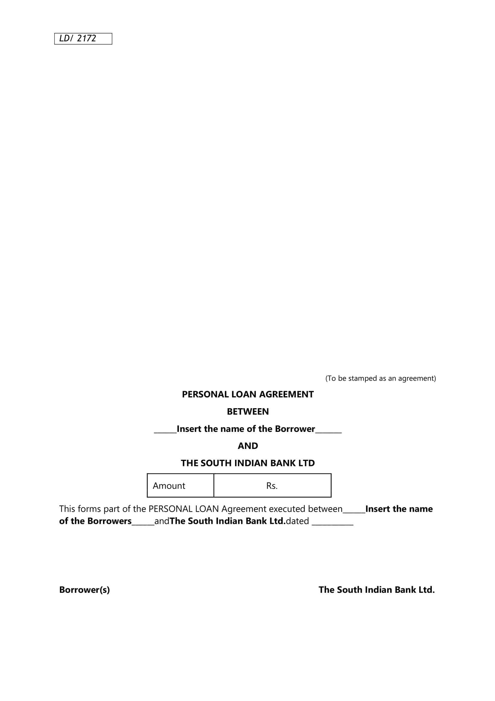 Printable Example Personal Loan Printable Example Personal Loan