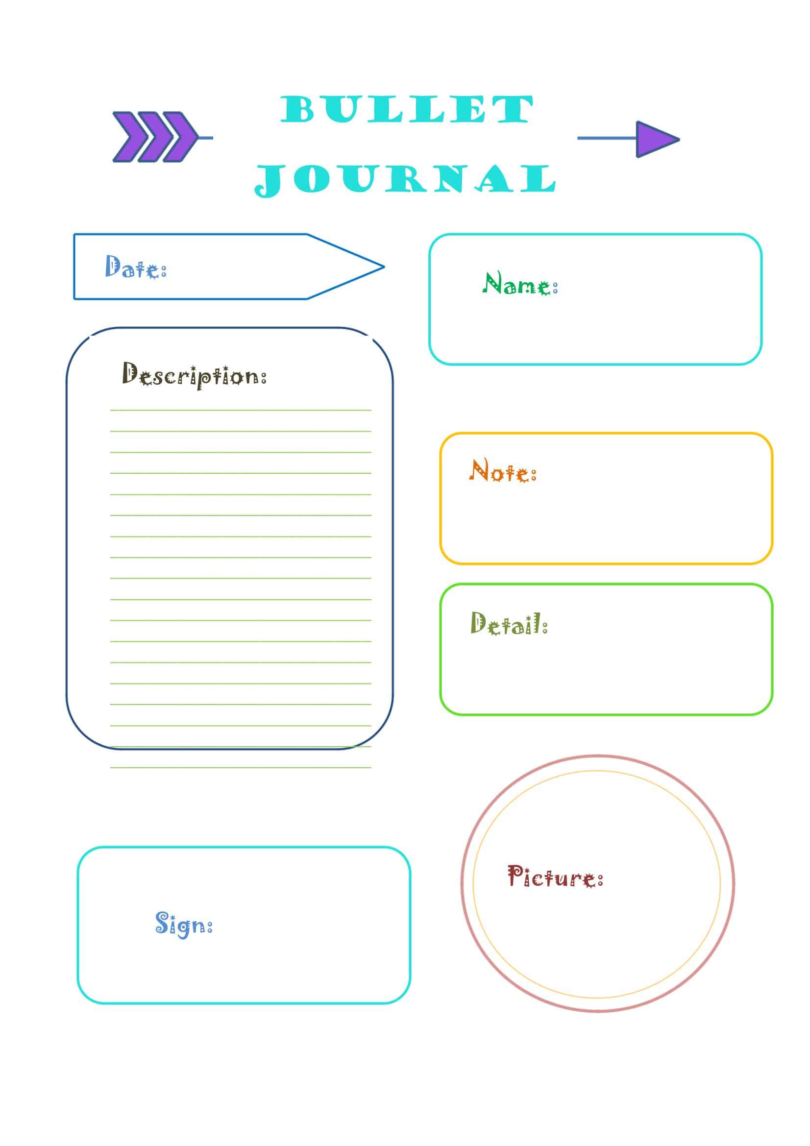Printable Bullet Journal Template