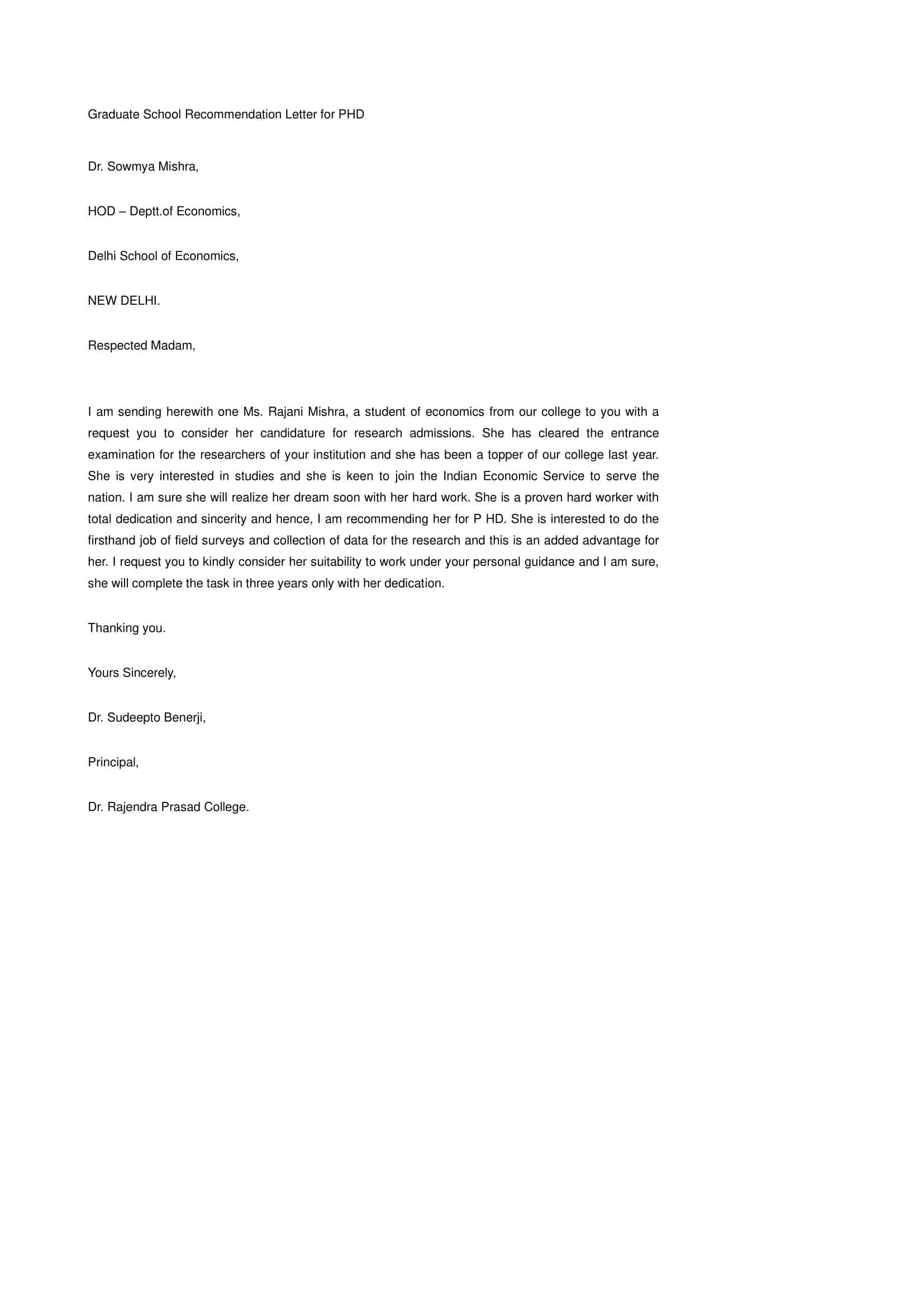 Printable Free Letter Of Recommendation For Graduate School Printable Free Letter Of Recommendation For Graduate School