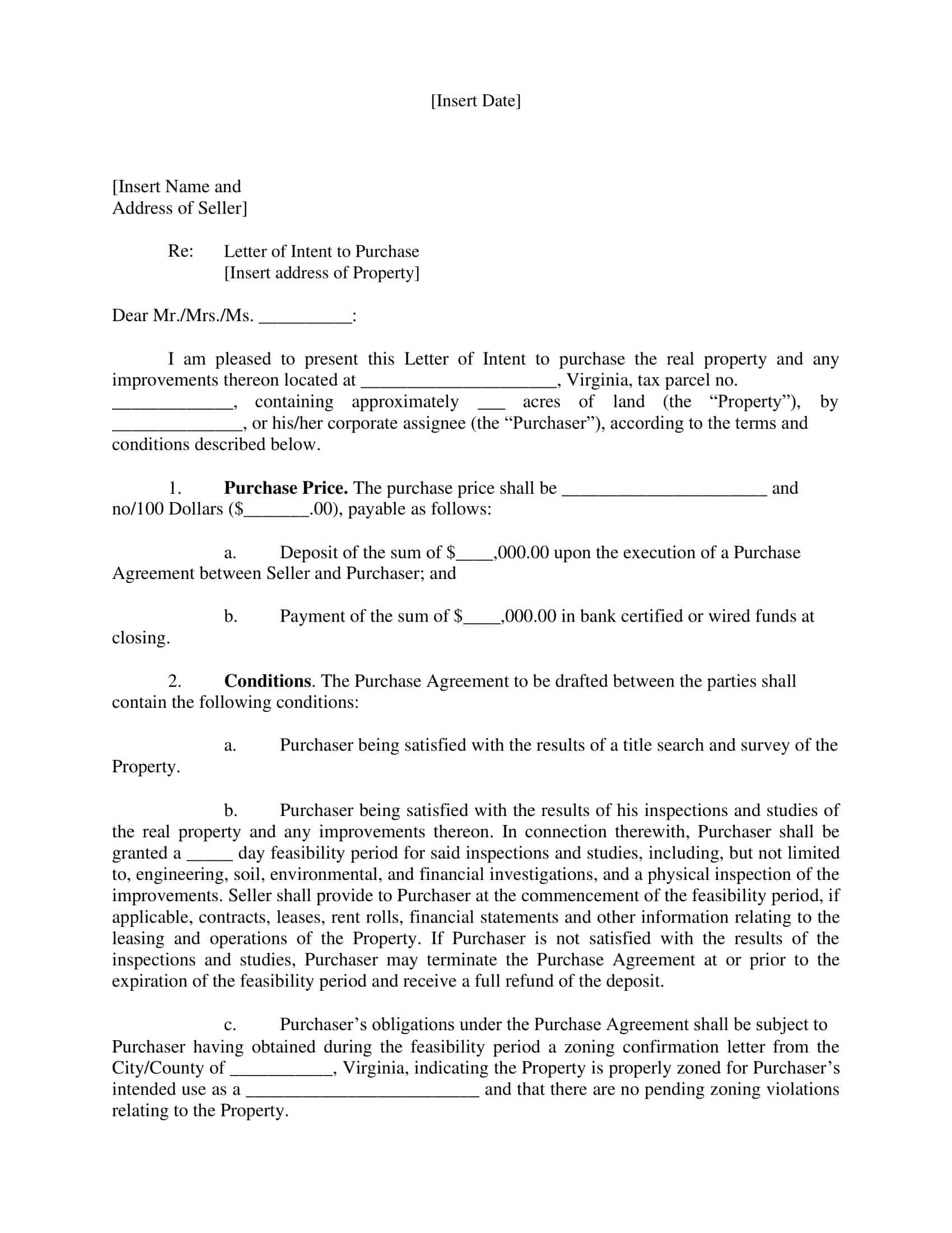 Printable PDF Letter of Intent to Purchase Printable PDF Letter of Intent to Purchase