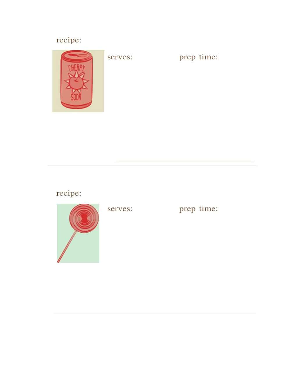 Printable Recipe Card Sample Printable Recipe Card Sample