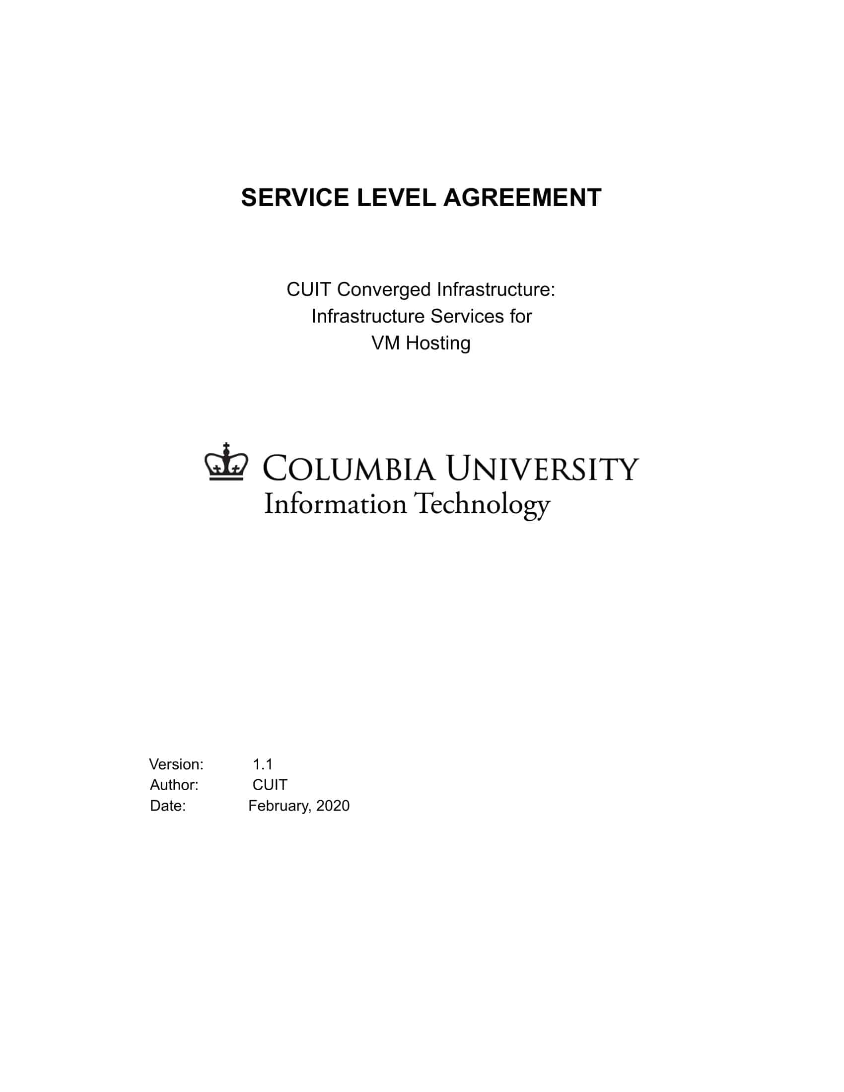 Printable Service Level Agreement Printable Service Level Agreement