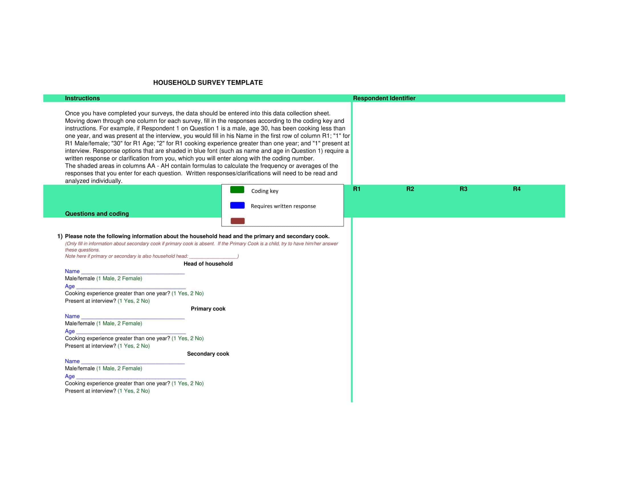 Printable Survey Example Printable Survey Example