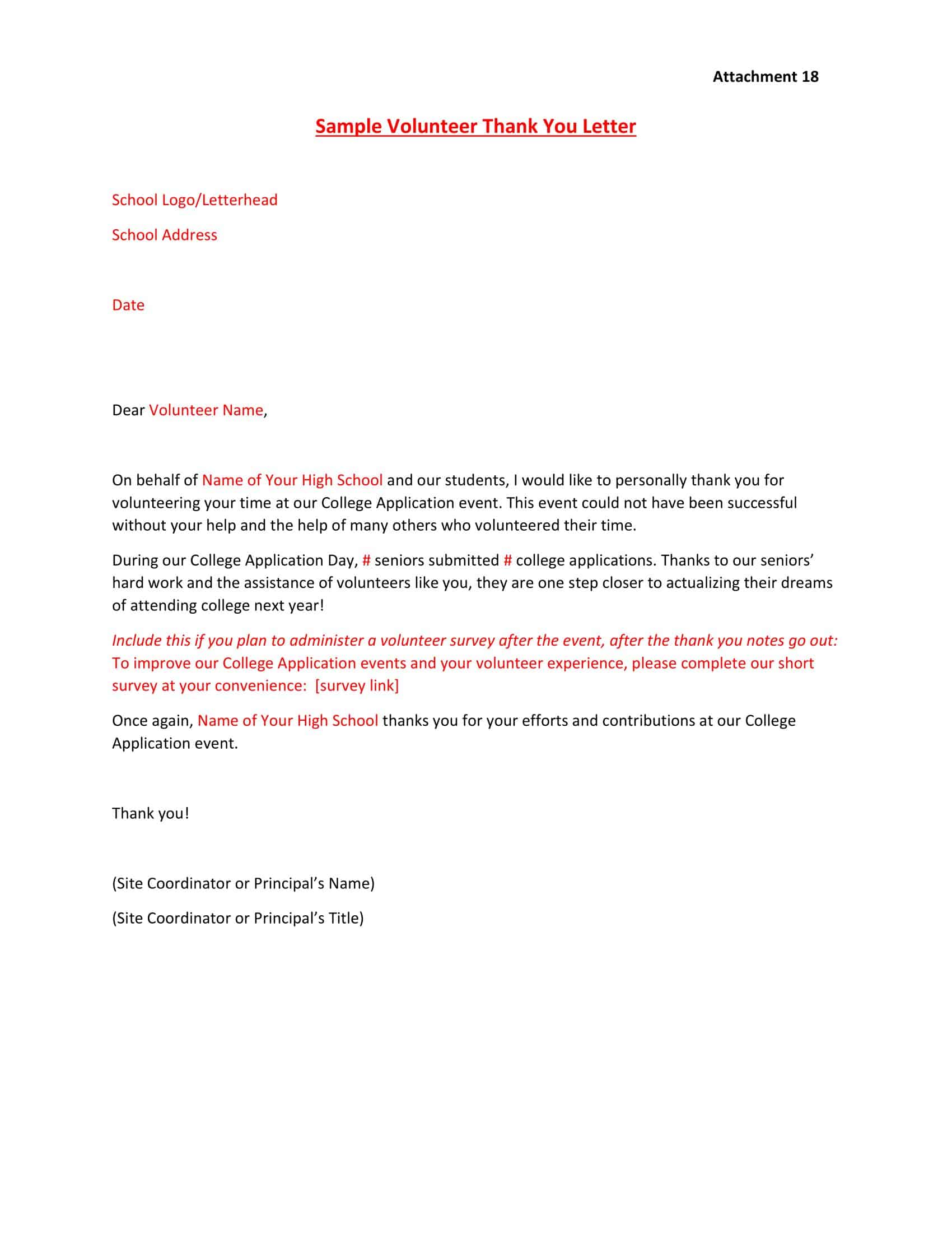 Printable Volunteer Thank You Letter Printable Volunteer Thank You Letter