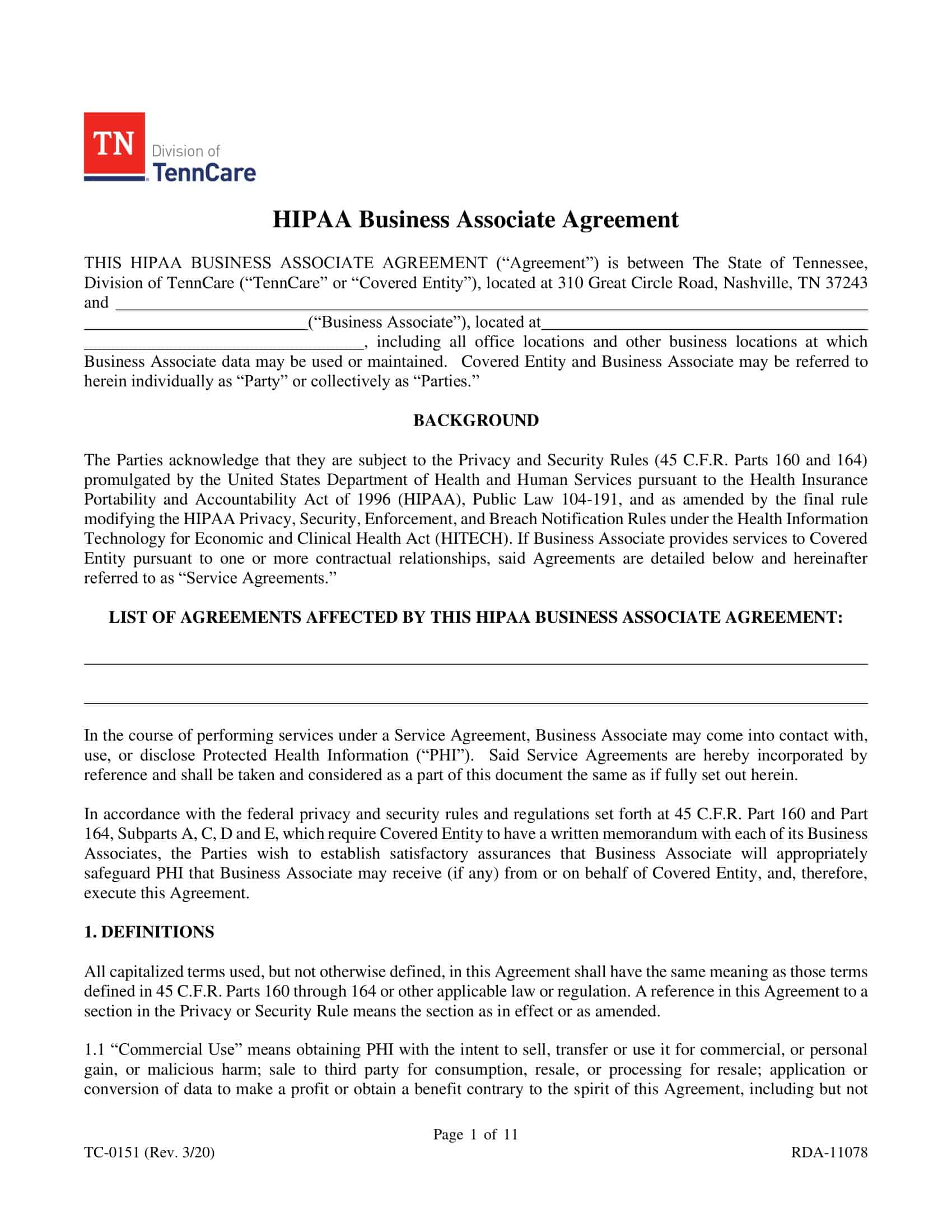 Printable Word Business Associate Agreement Printable Word Business Associate Agreement