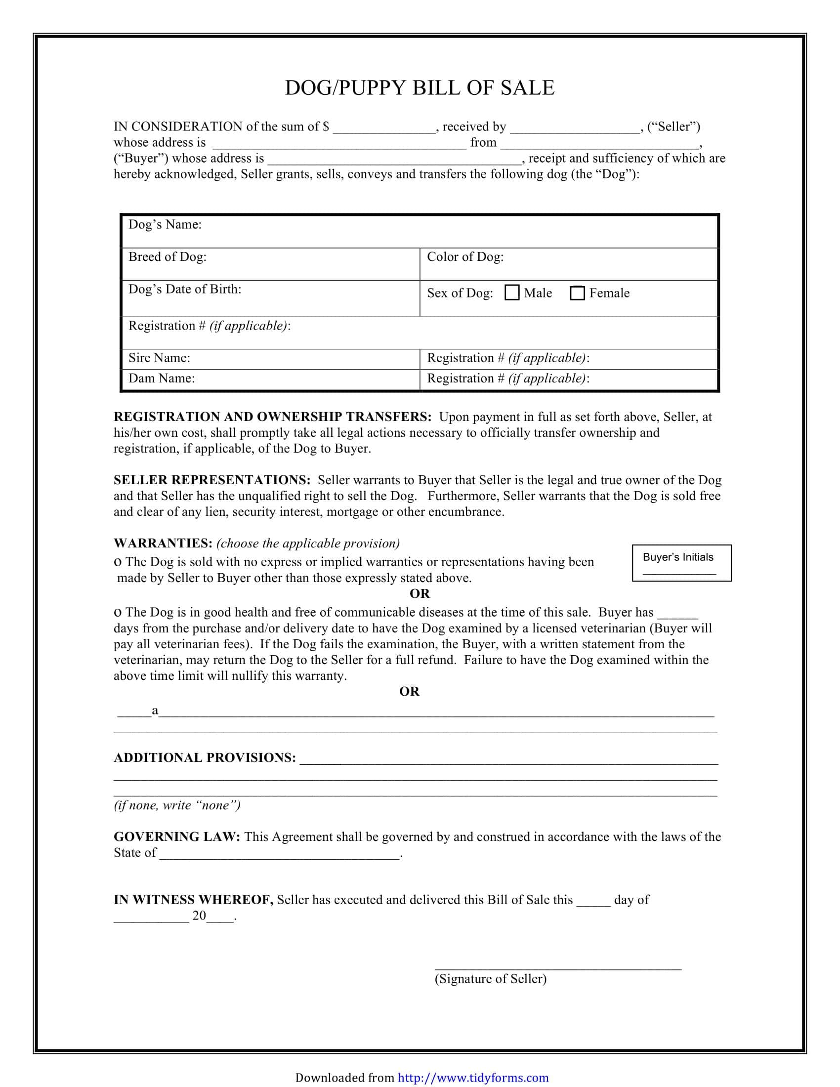 Puppy Bill of Sale PDF Puppy Bill of Sale PDF