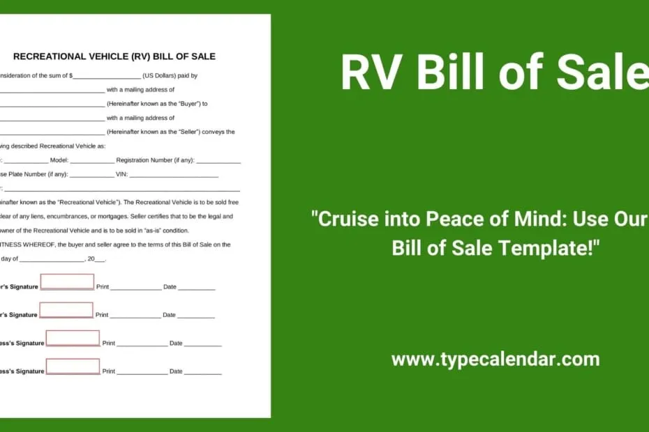 RV Bill of Sale