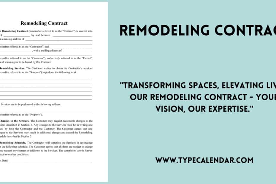 Remodeling Contract