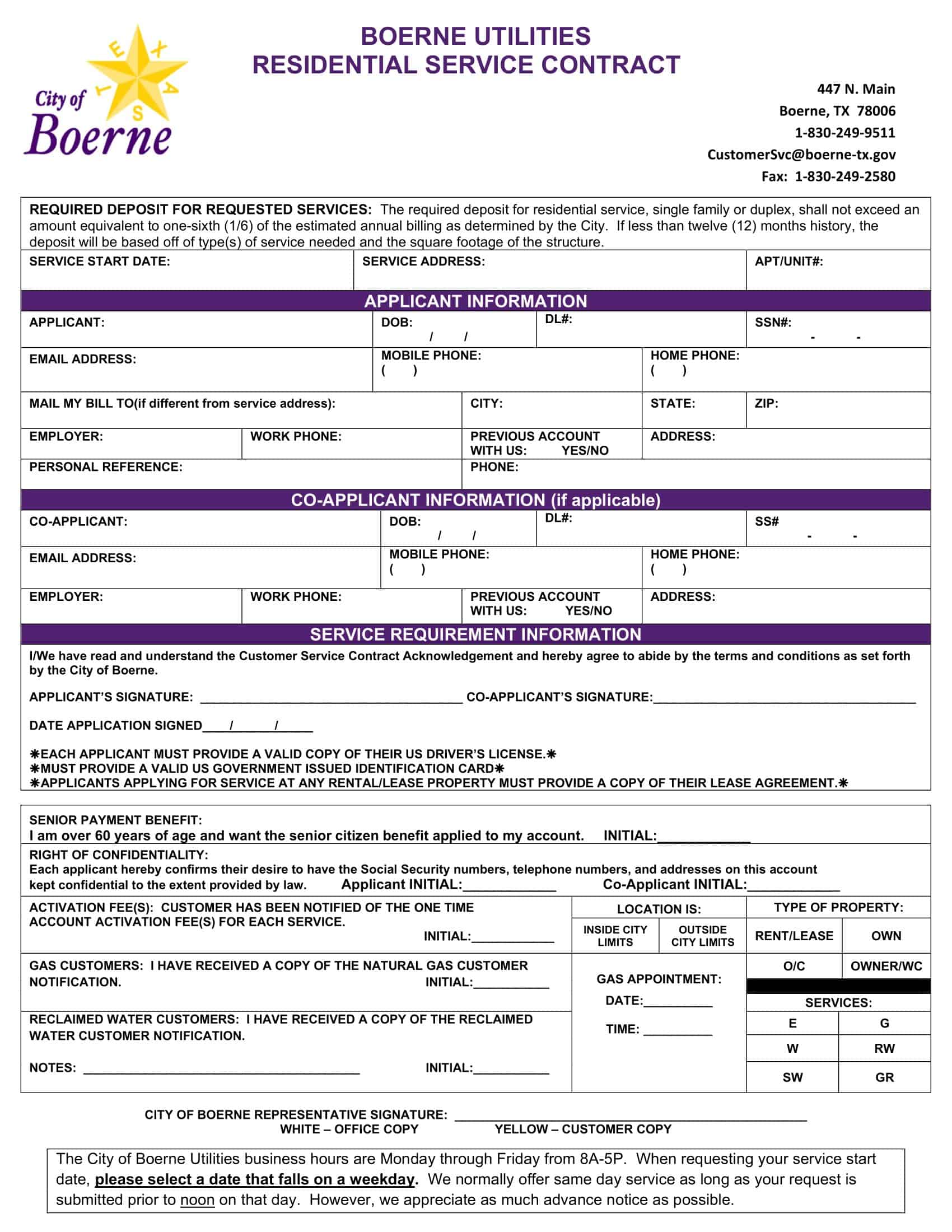 Residential Service Contract Editable PDF Residential Service Contract Editable PDF