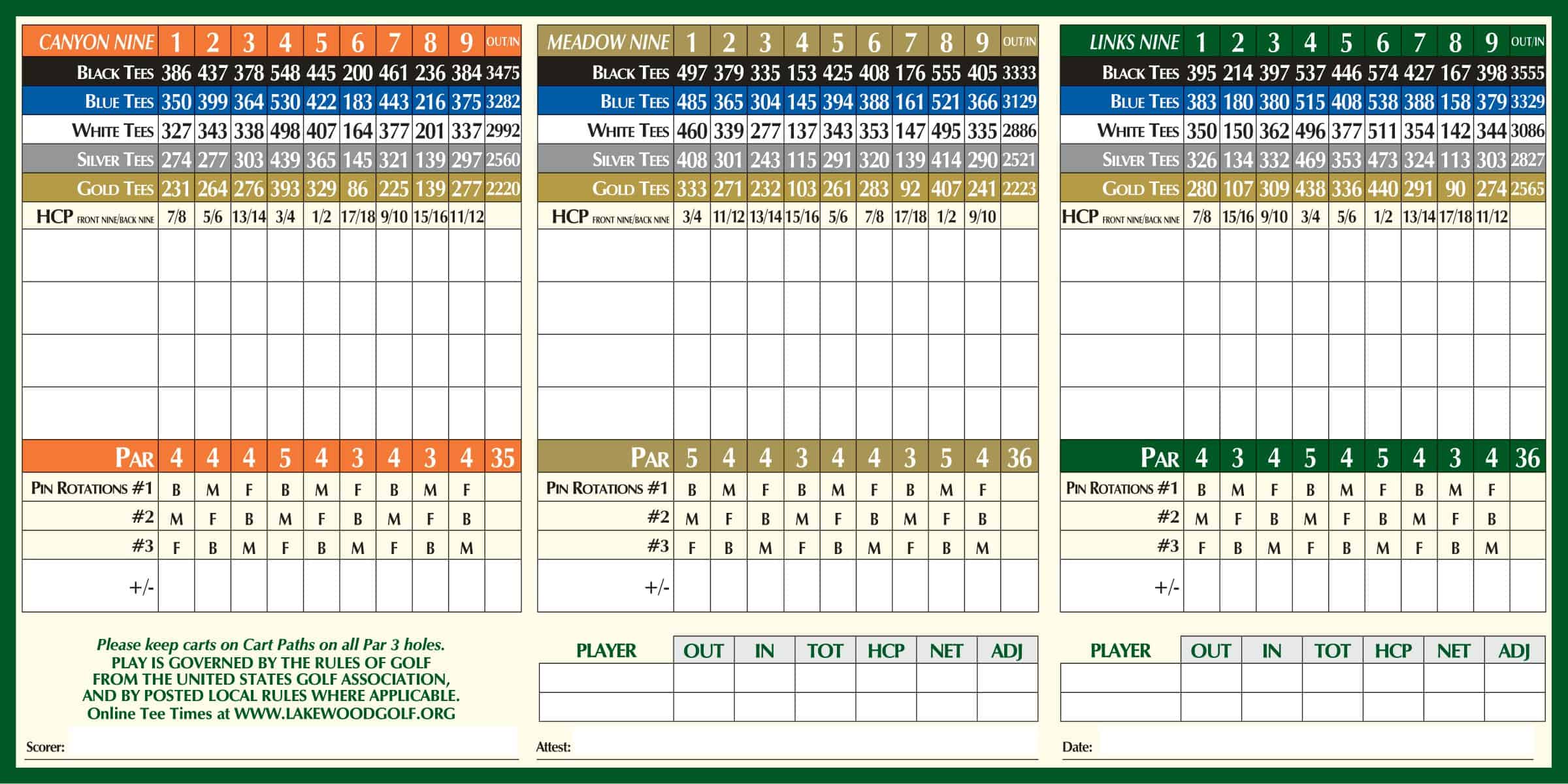Printable Scorecard Printing Printable Scorecard Printing
