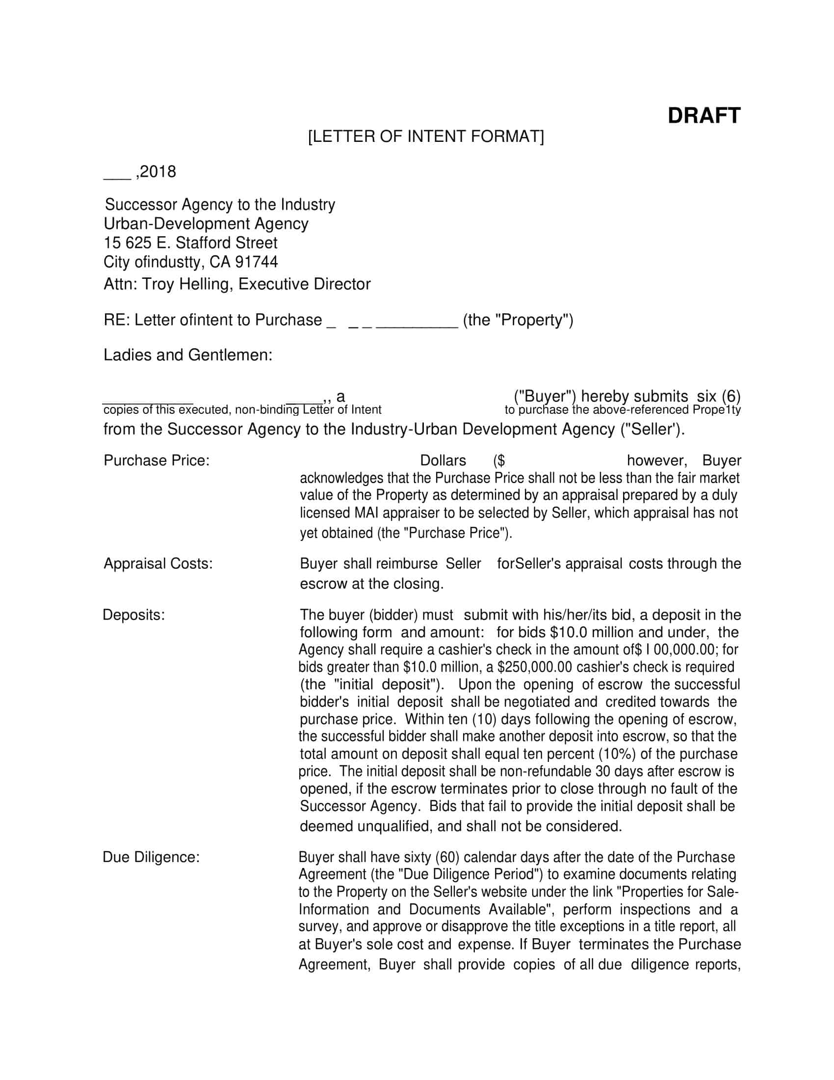Sample Letter of Intent to Purchase in PDF Sample Letter of Intent to Purchase in PDF