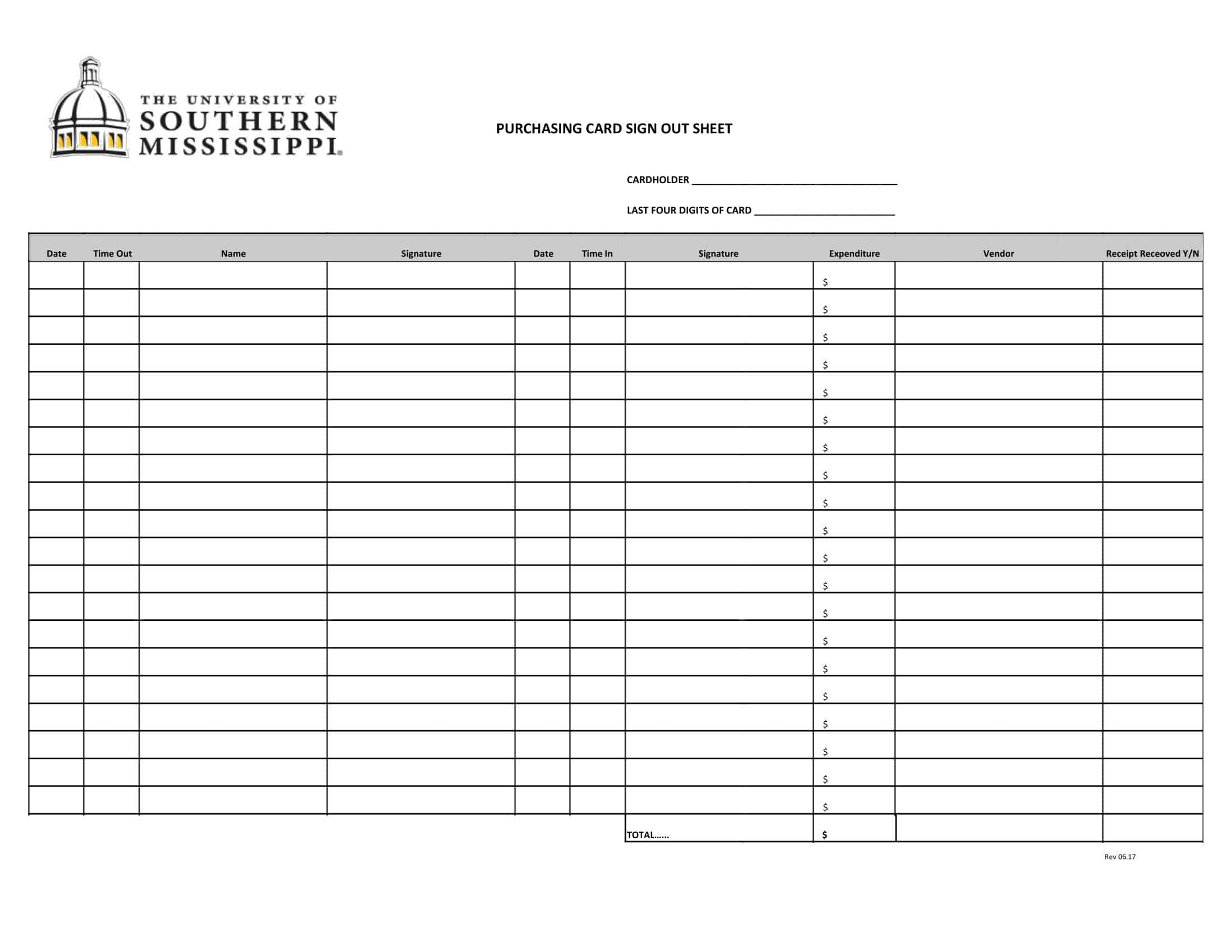 Free Printable Sign In And Out Sheet Templates [PDF, Word, Excel]