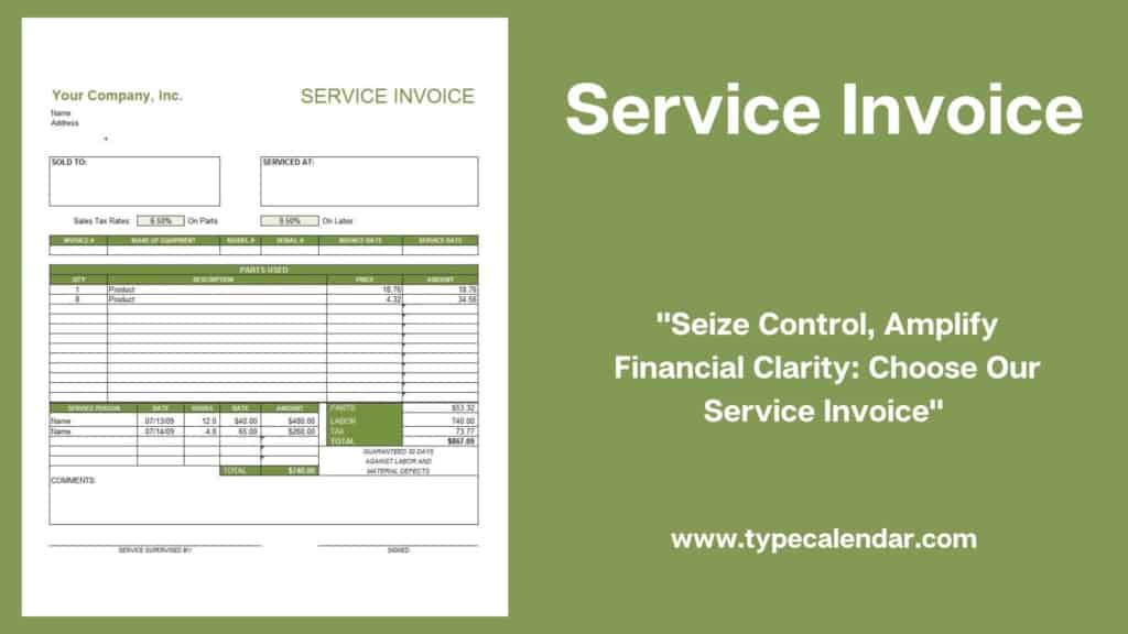 Free Printable Service Invoice Templates [Word, Excel, PDF]